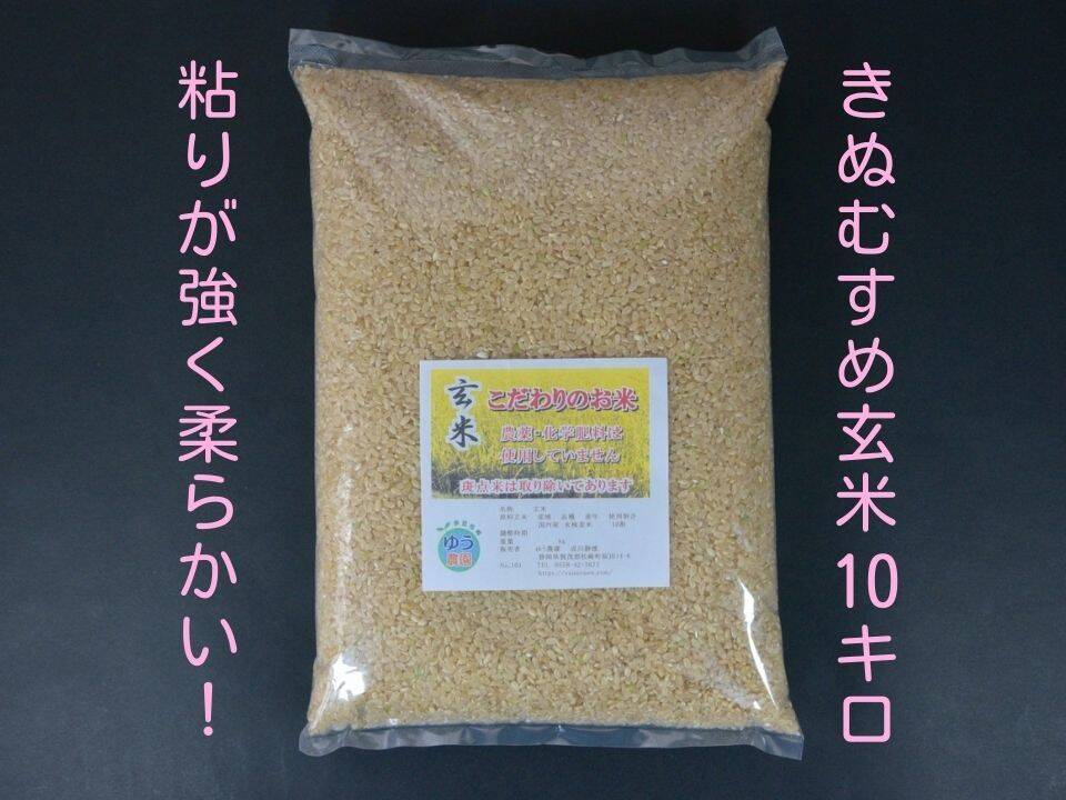 日本特注2年無農薬島根県産きぬむすめ玄米100% 20kg 米/穀物