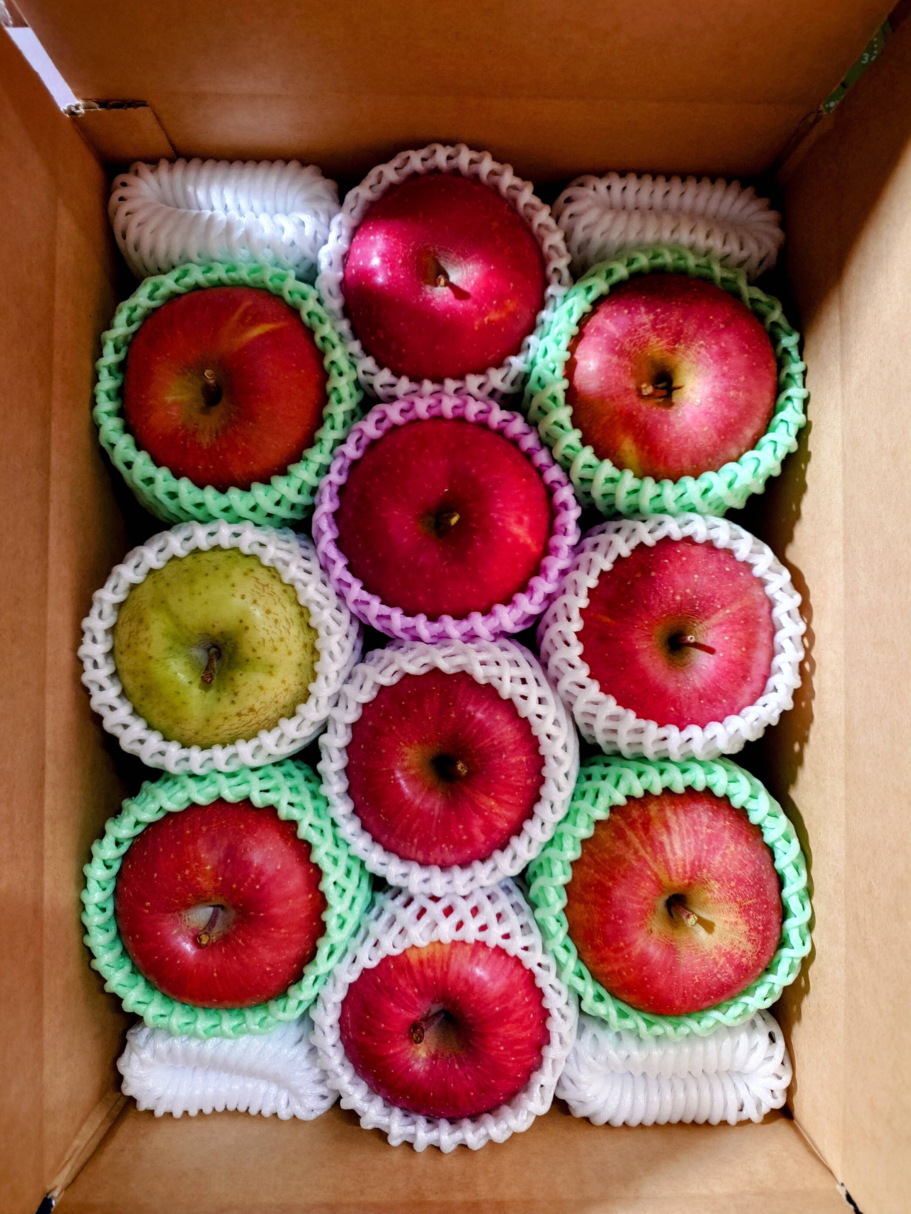 りんご 3点同梱 2箱セット】☆農薬不使用りんご☆と特別栽培りんご(品種おまかせ