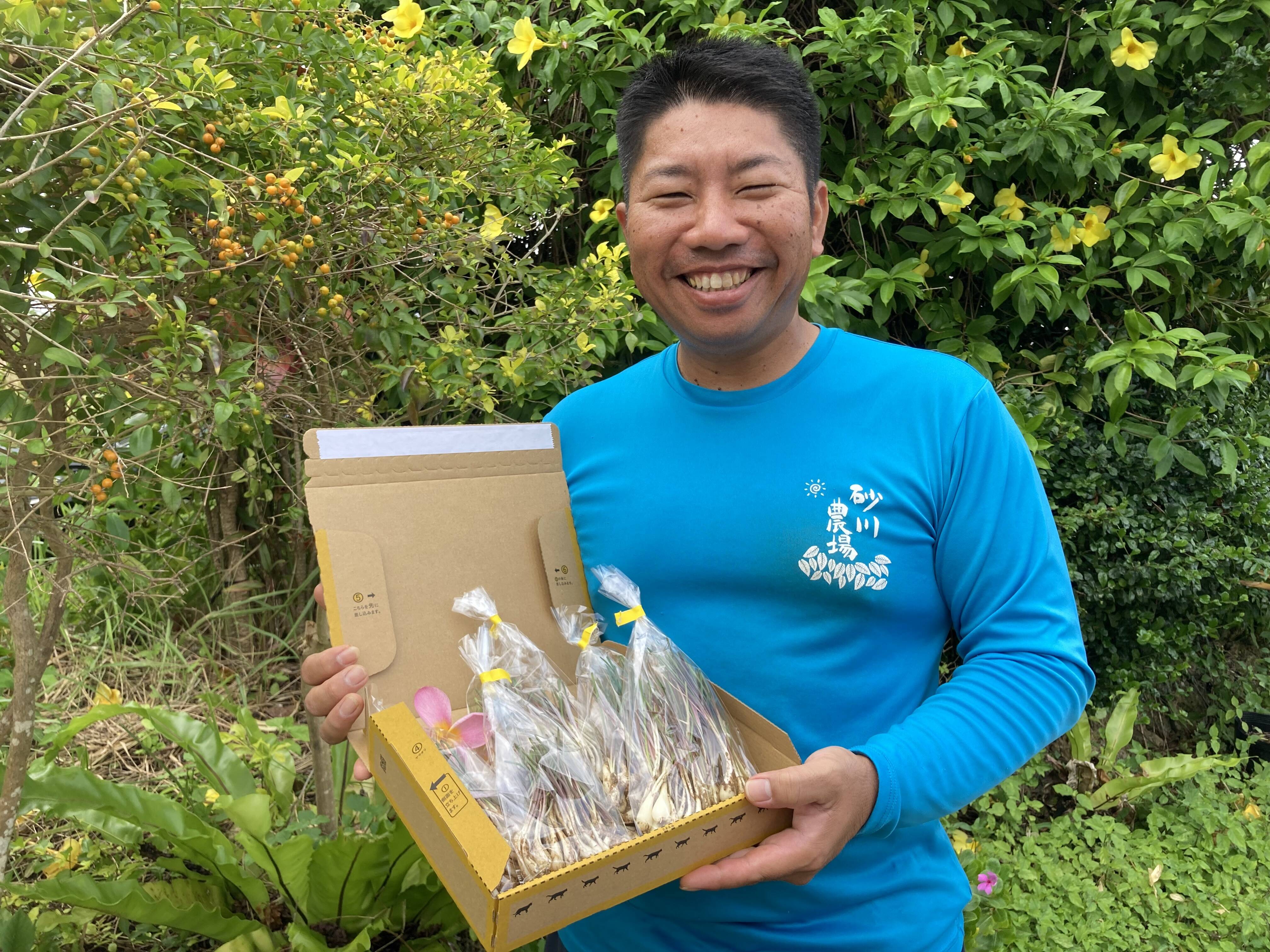 砂川農場セット石垣島産オクラ&島らっきょう(オクラ約15本入りx2袋、島