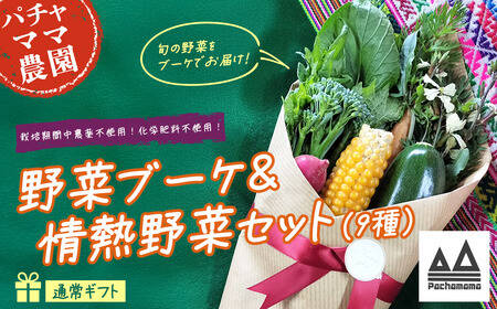 ベジブーケで感謝を伝えよう☆野菜の花束と情熱野菜セット9品目【通常