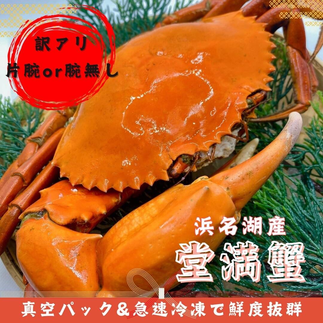 訳アリ【浜名湖産】茹で堂満蟹(ノコギリガザミ) 中サイズ1杯約400～600ℊ：静岡県産のワタリガニ｜食べチョク｜産地直送(産直)お取り寄せ通販 -  農家・漁師から旬の食材を直送