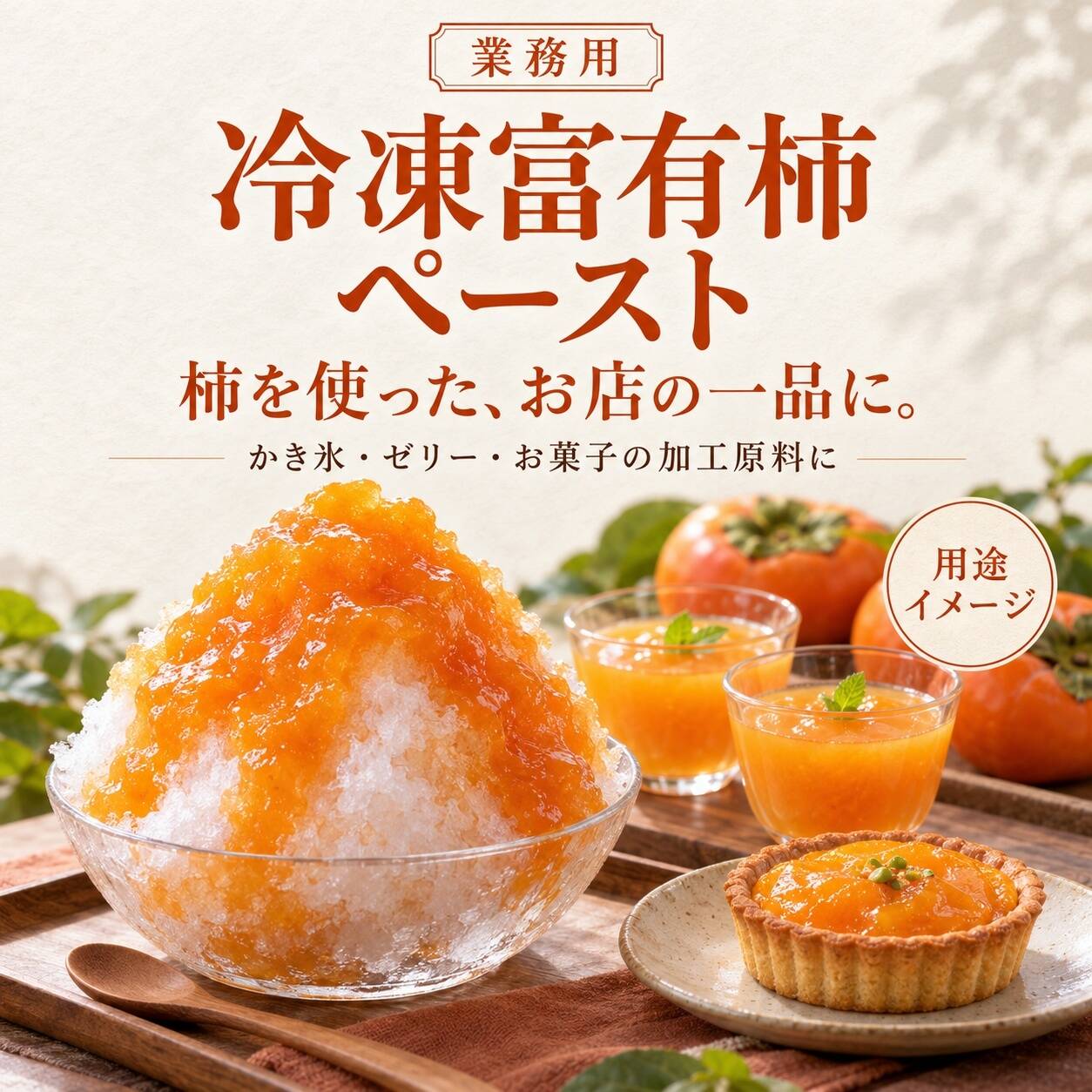 業務用 冷凍富有柿ペースト 2.5kg：岐阜県産の桝井ドーフィン｜食べ
