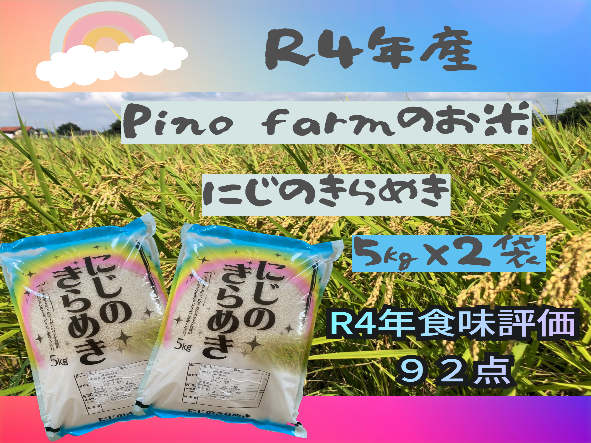 大粒でおいしい新品種！ Ｒ４年産にじのきらめき(ビニール袋）【5㎏×2