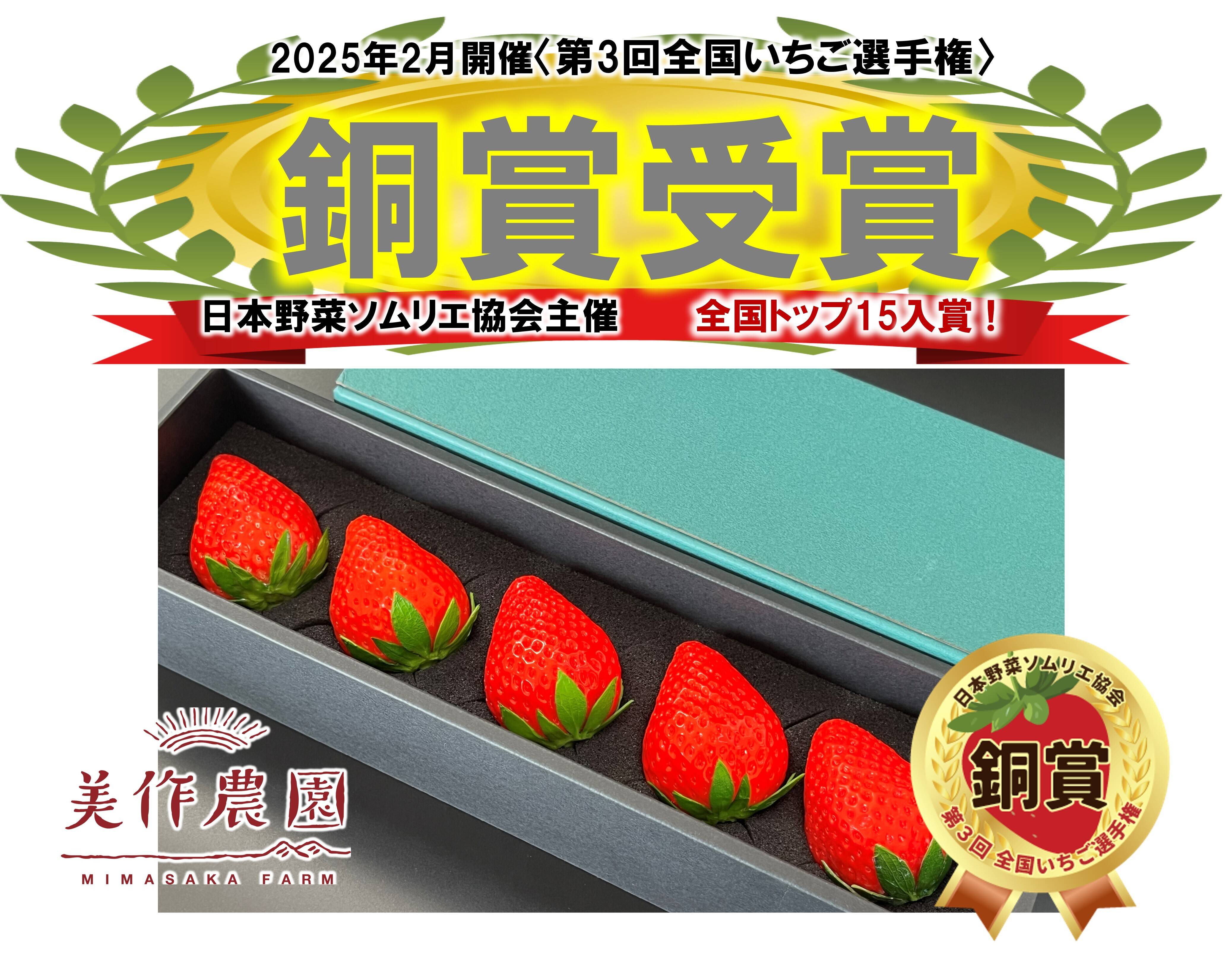 全国いちご選手権銅賞受賞！】《贈答》『美作国の極上苺 武蔵』（5粒