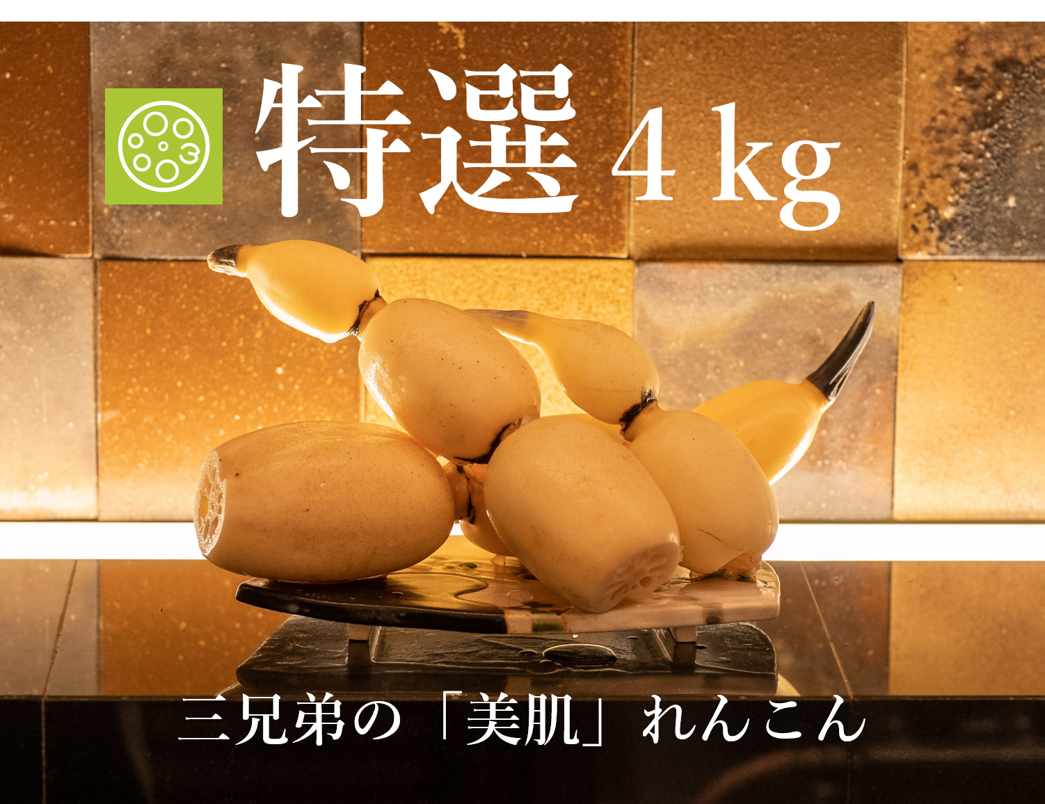 贈答用にどうぞ】とっておきの「美肌」れんこん（４kg）：茨城県産の