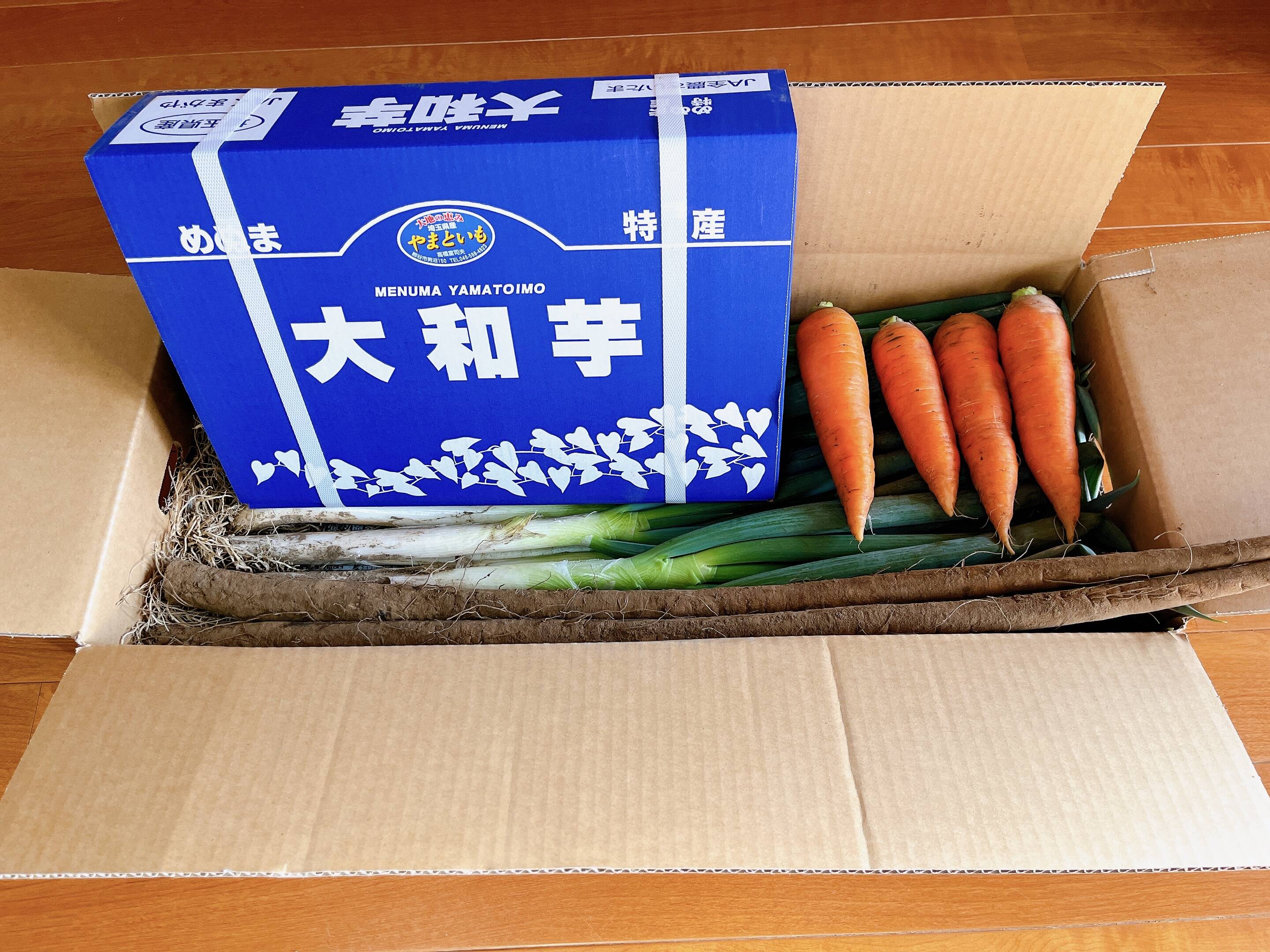 特上野菜セット、ネギ6Kg、大和芋4Kg、ゴボウ2本、人参500g：埼玉県産