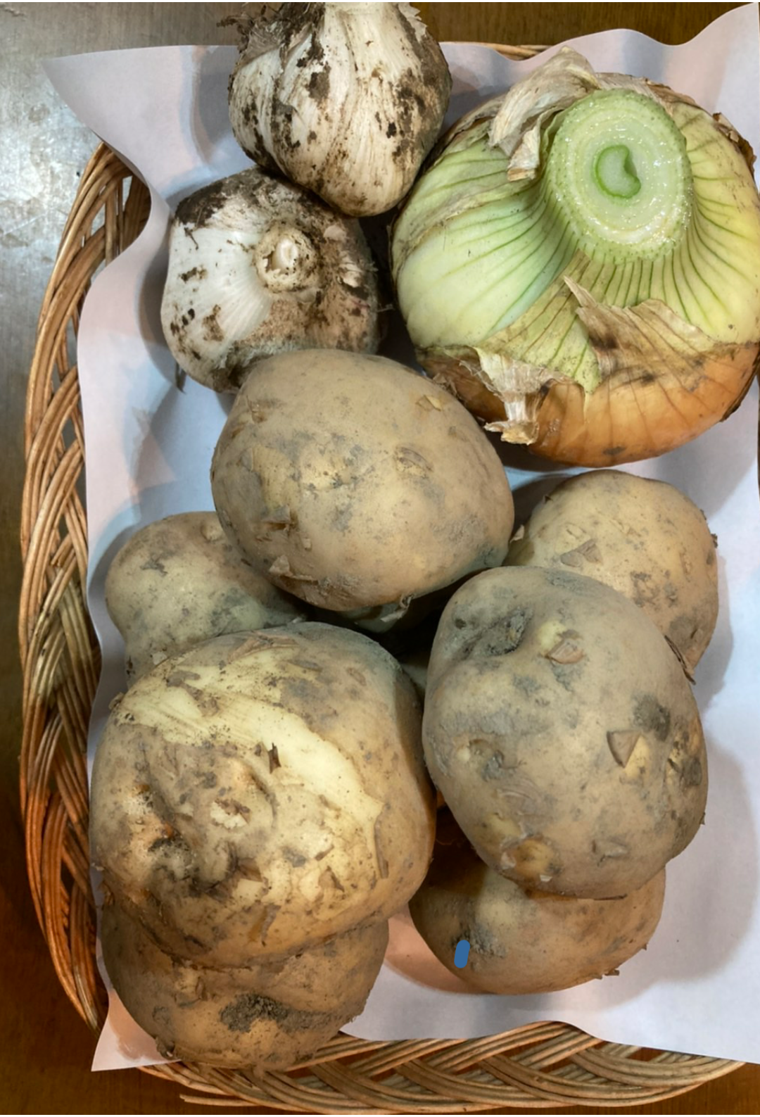 旬の路地野菜 味の濃いのが特長です 3品目 梱包含み２kg未満 ジャガイモ男爵 ニンニクホワイト六片 大タマネギ 農薬不使用 除草剤 防虫剤 殺虫剤等使用していません 埼玉県産の野菜 食べチョク 産地直送 産直 お取り寄せ通販 農家 漁師から旬の食材を直送