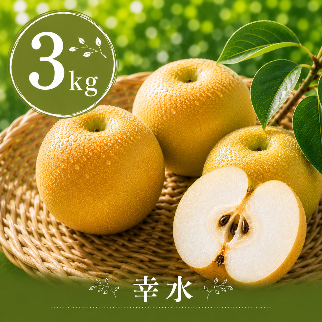 梨：幸水】3kg(8〜9玉)｜千葉の梨農家から朝採れ直送【予約販売】【夏