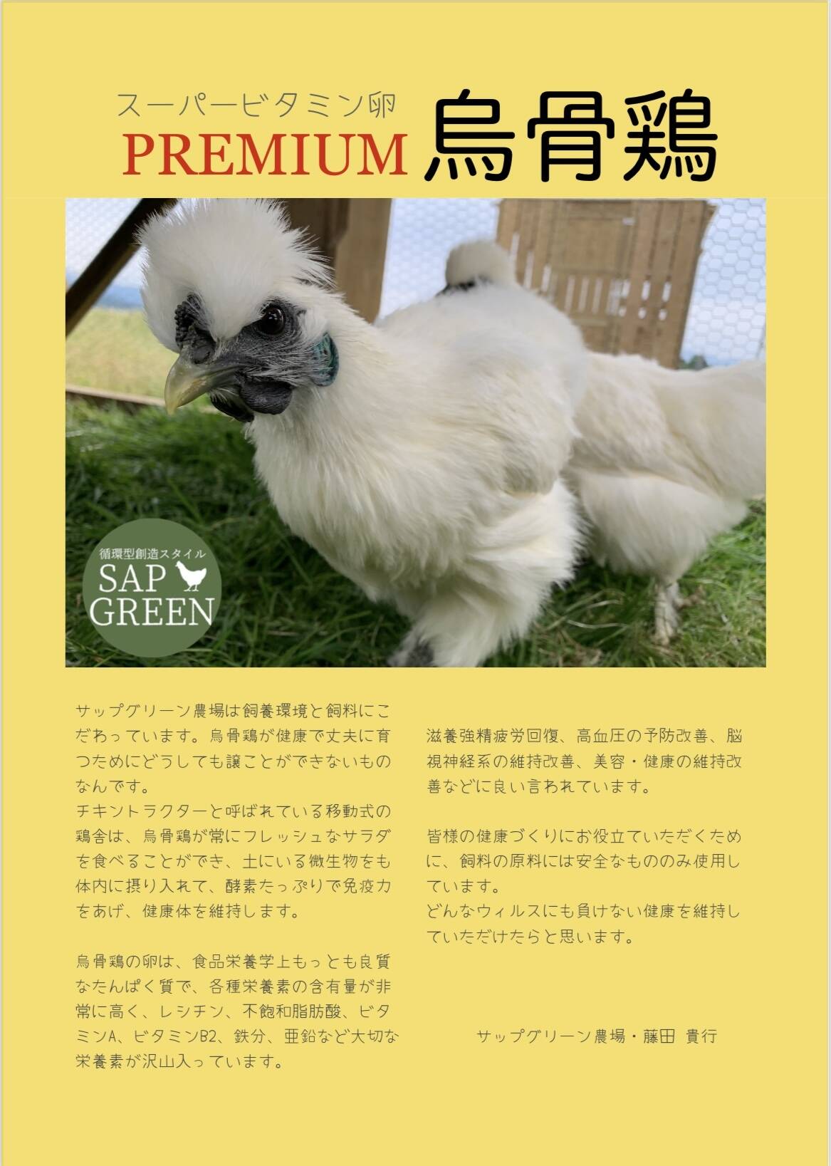 最高級・特別飼養管理プレミアム烏骨鶏有精卵】（6個×2パック