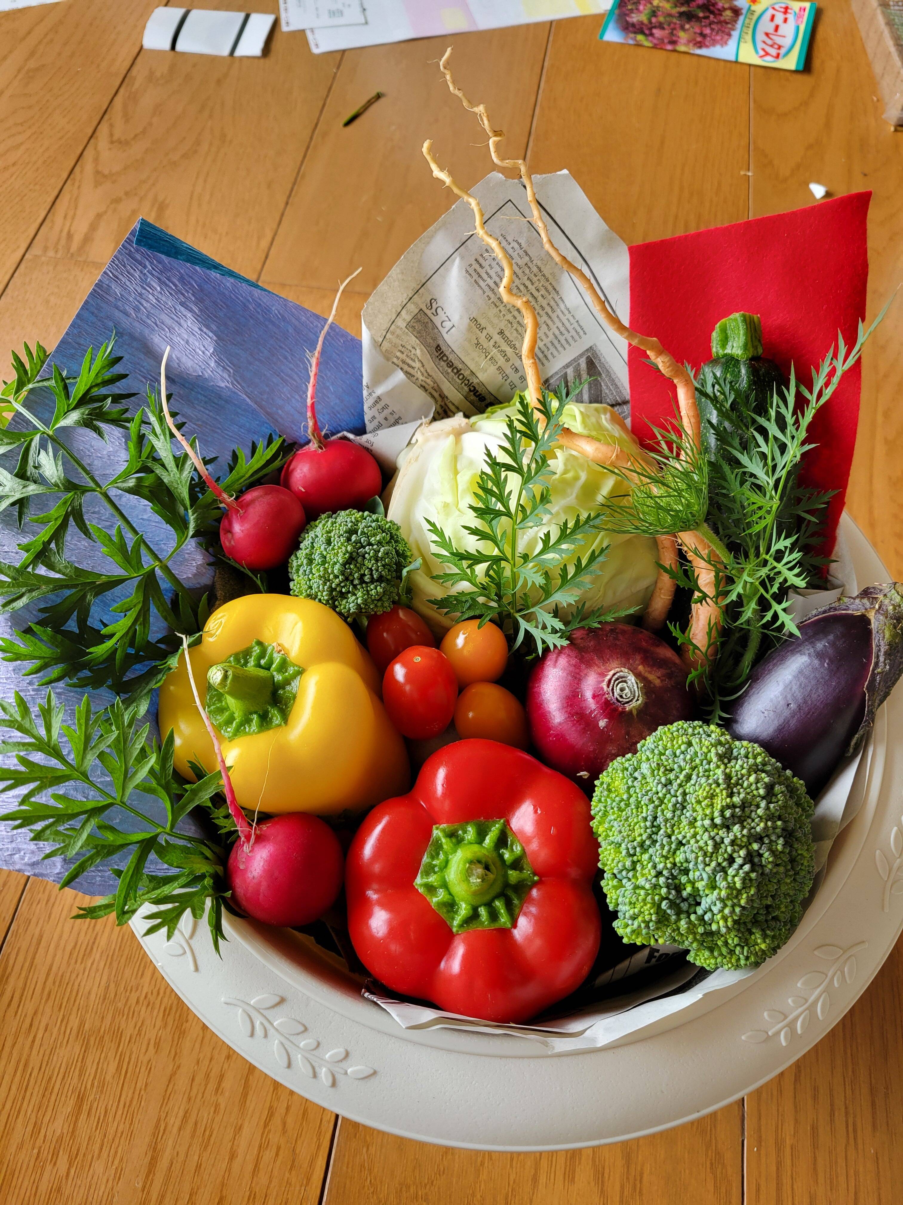 京野菜ブーケ【寿サイズ】出店祝などに！日経ＭＪに掲載されました！】 京野菜ブーケ💐！【出店祝いや大切な方への贈り物に！】：京都府