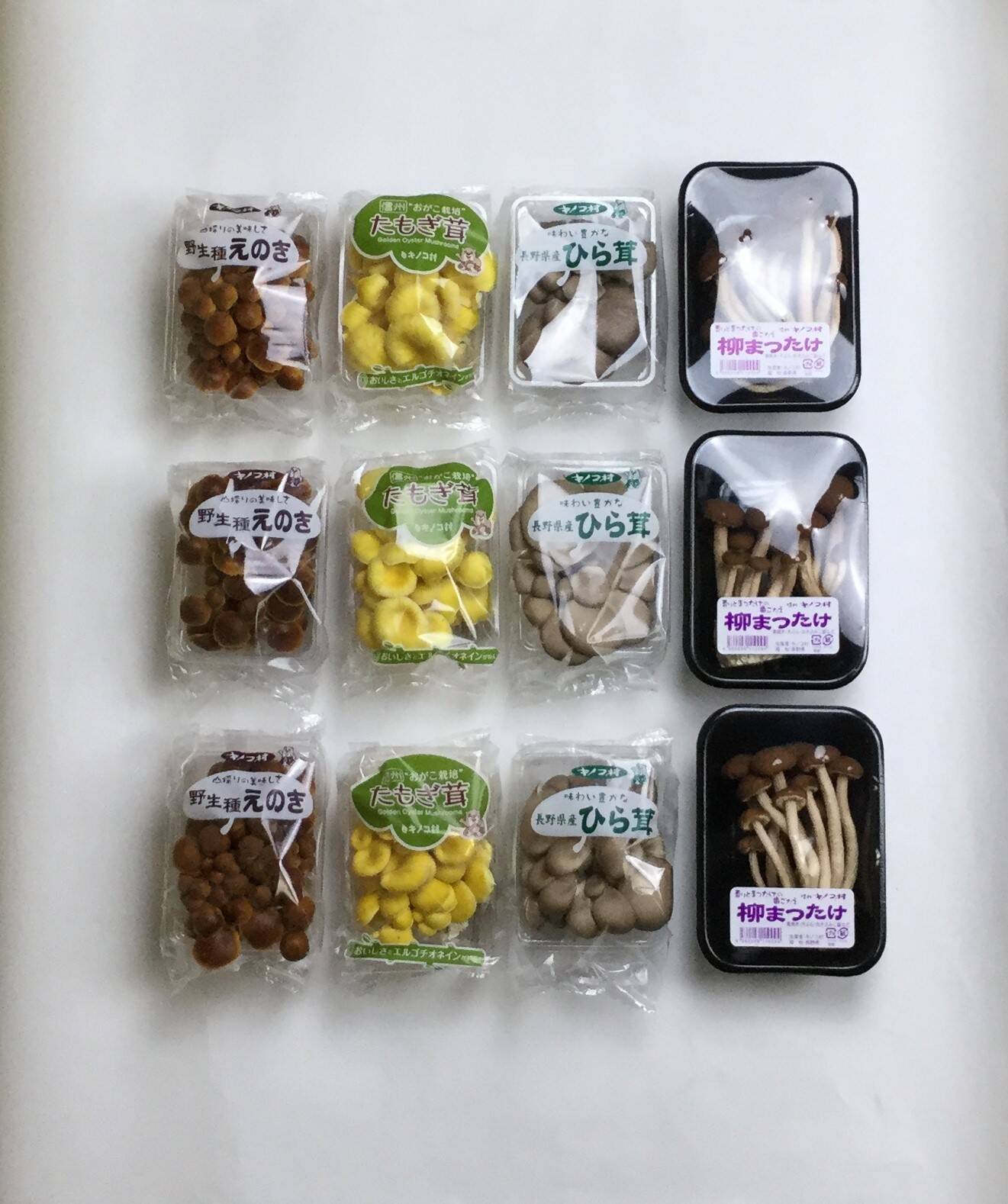 数量限定・キノコ村】4種のフレッシュキノコセット《おがこ栽培