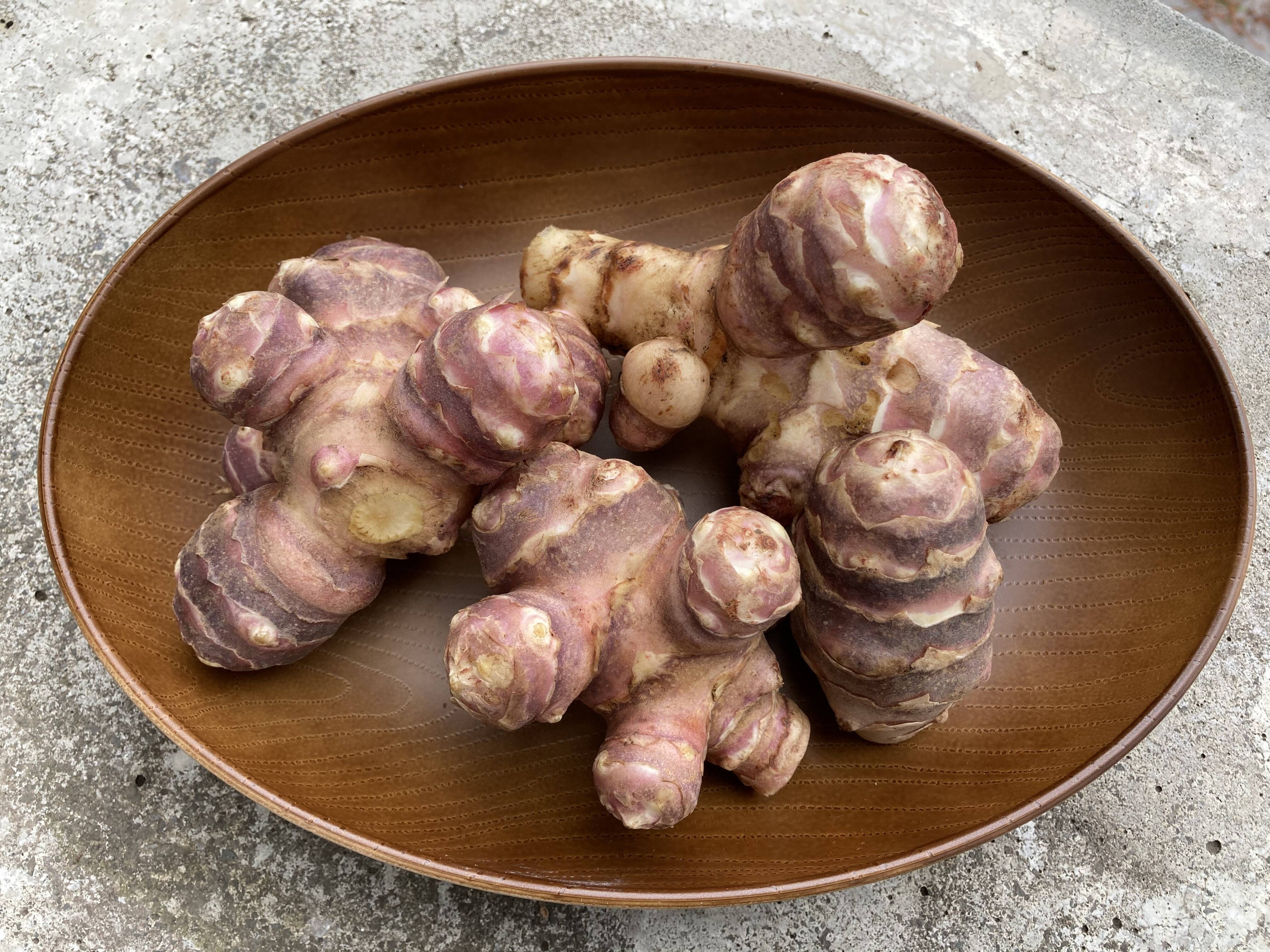 農薬・化学肥料不使用】自然農法で育った紫菊芋 1kg：青森県産の赤菊芋