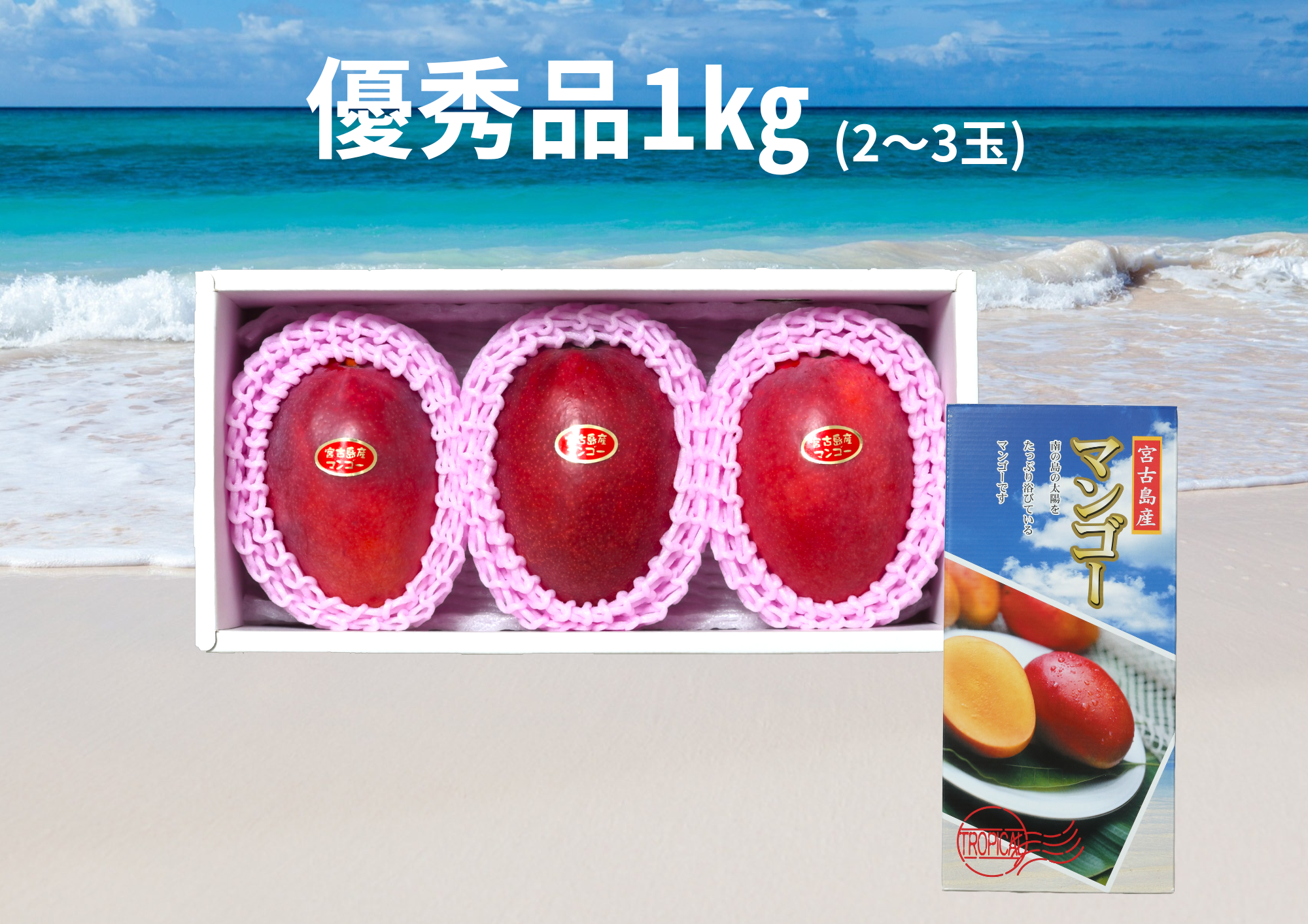優秀品】人気！宮古島産完熟マンゴー1㎏(2～3玉) 贈答品、夏ギフトに