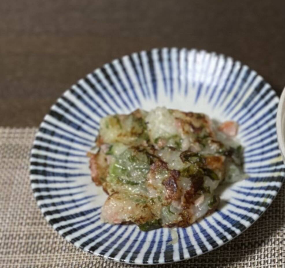 新玉ねぎの葉で大根もち