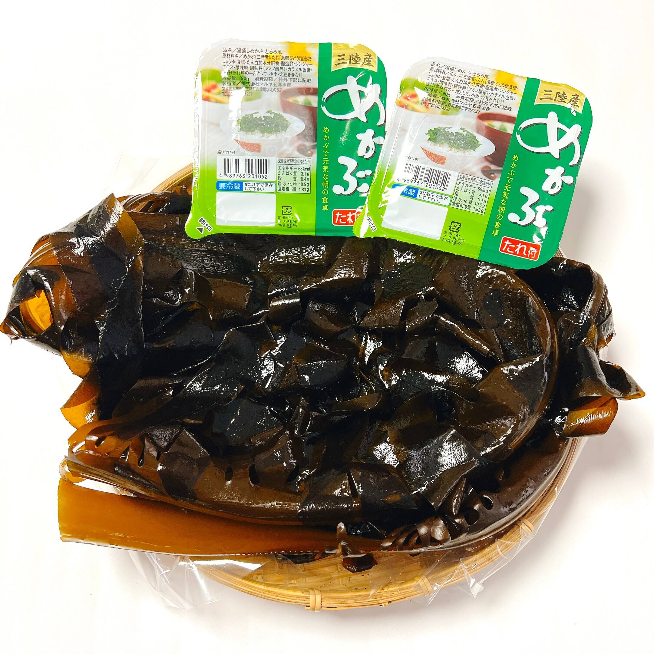 予約販売】期間限定 今が旬 シャキシャキ生わかめ＆湯通しめかぶ：宮城 