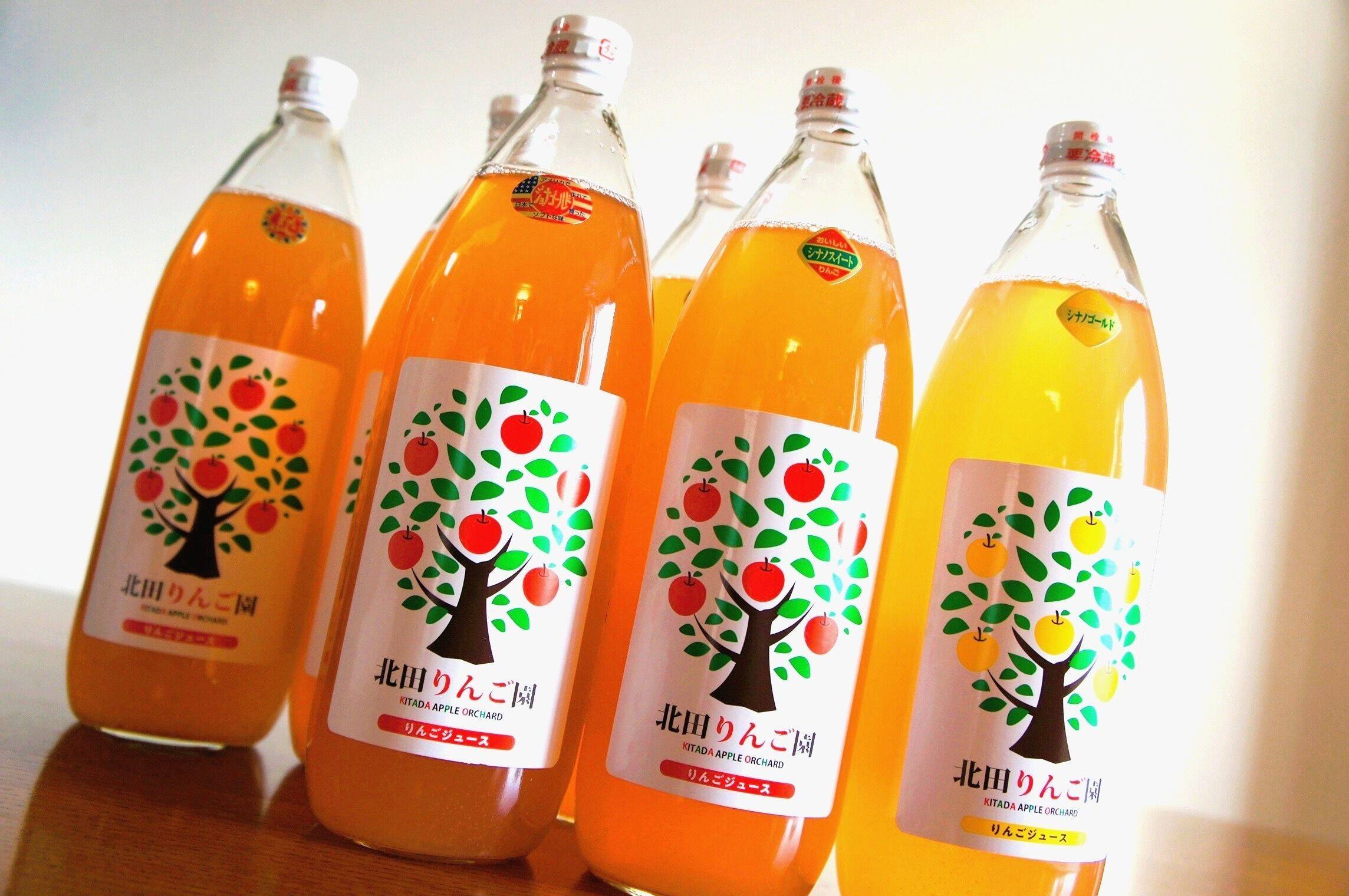 6品種飲み比べ～ 果汁100％りんごジュース 6本セット〈1000ml〉：岩手