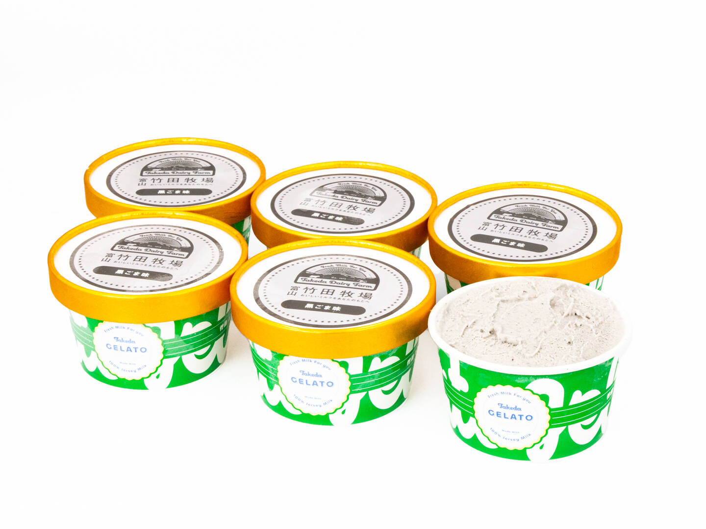 🍴Eating choku｜Jersey milk rich gelato!Takeda Gelato | Cup Set of 6 Black Sesame Flavors …