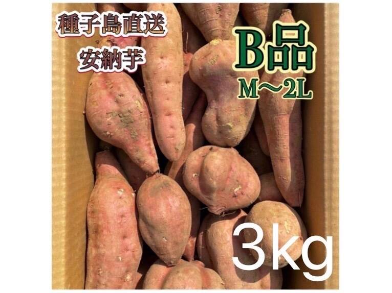 絶品】種子島産安納芋 B品(M~2Lサイズ) 3kg(箱別)：鹿児島県産の安納紅