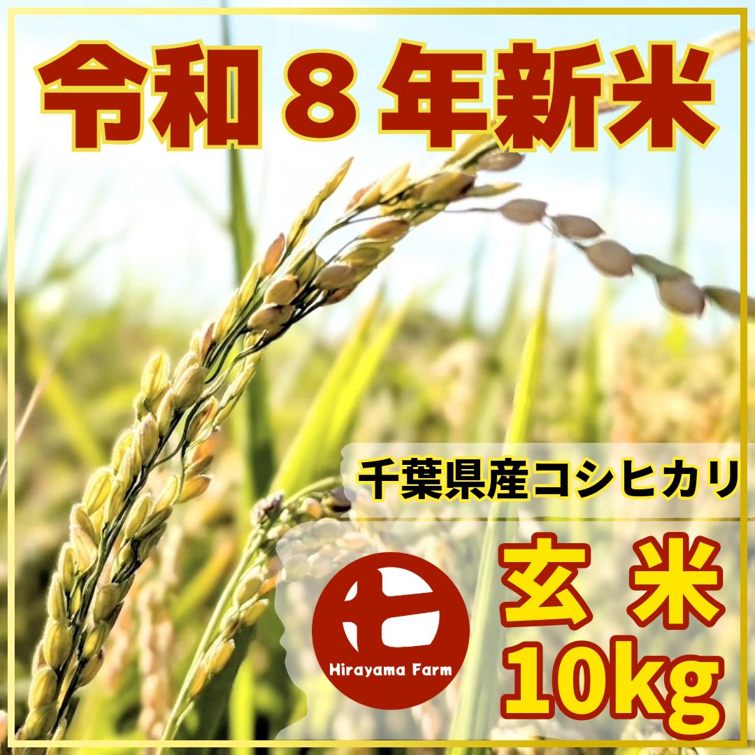 令和8年新米】ヒラヤマファームの玄米（10kg）：千葉県産のコシヒカリ