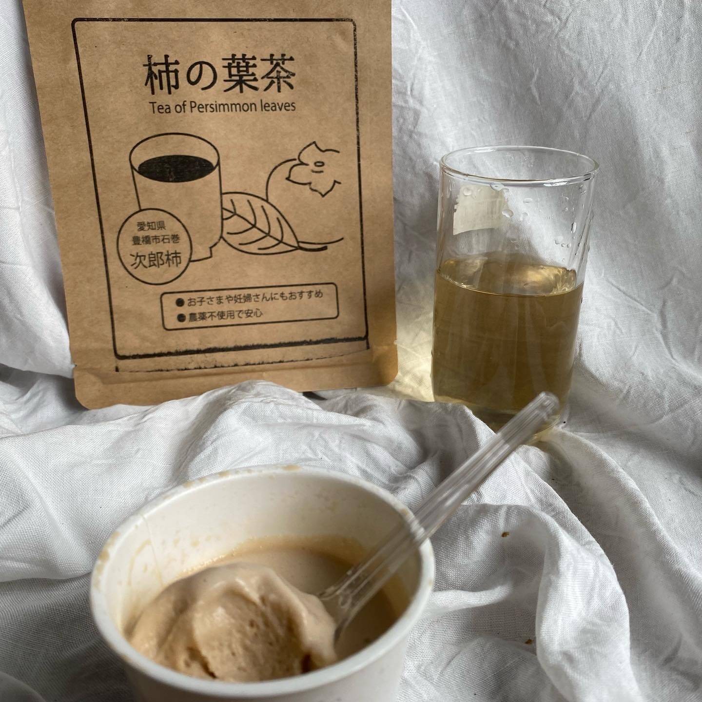 手作りジェラート 自然栽培柿の葉茶使用 愛知県産 食べチョク 農家 漁師の産直ネット通販 旬の食材を生産者直送