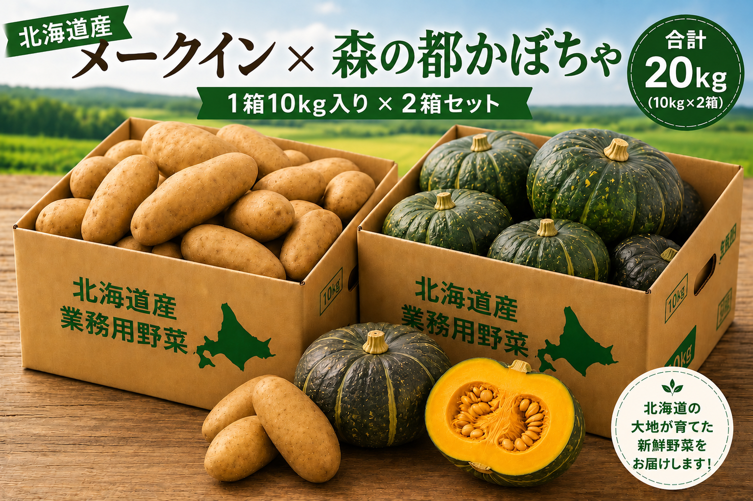 予約販売・業務用】北海道産 ほっくほくメークインLサイズ10kg・ねっ