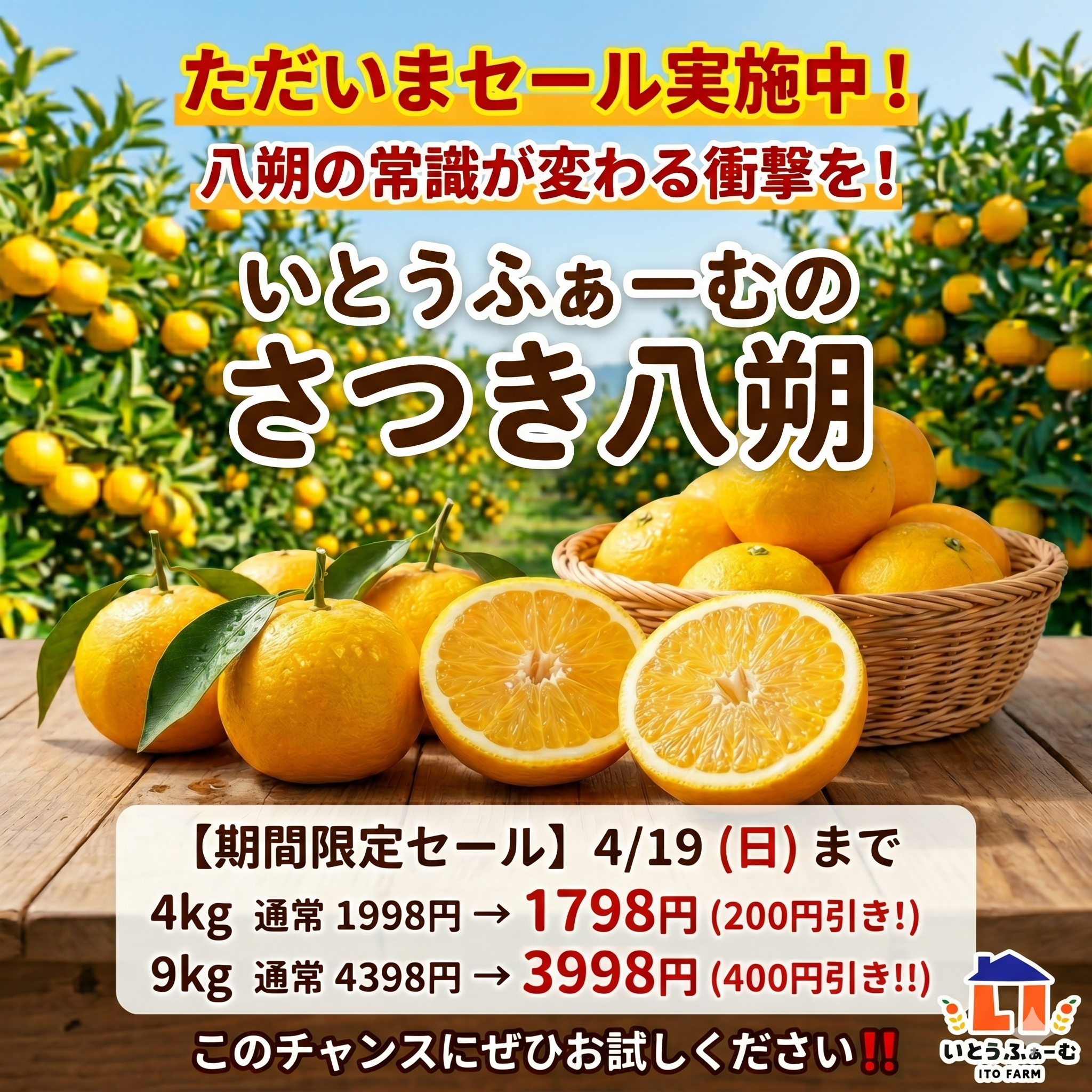 さつき八朔のセール開始！！｜食べチョク｜産地直送(産直)お取り寄せ