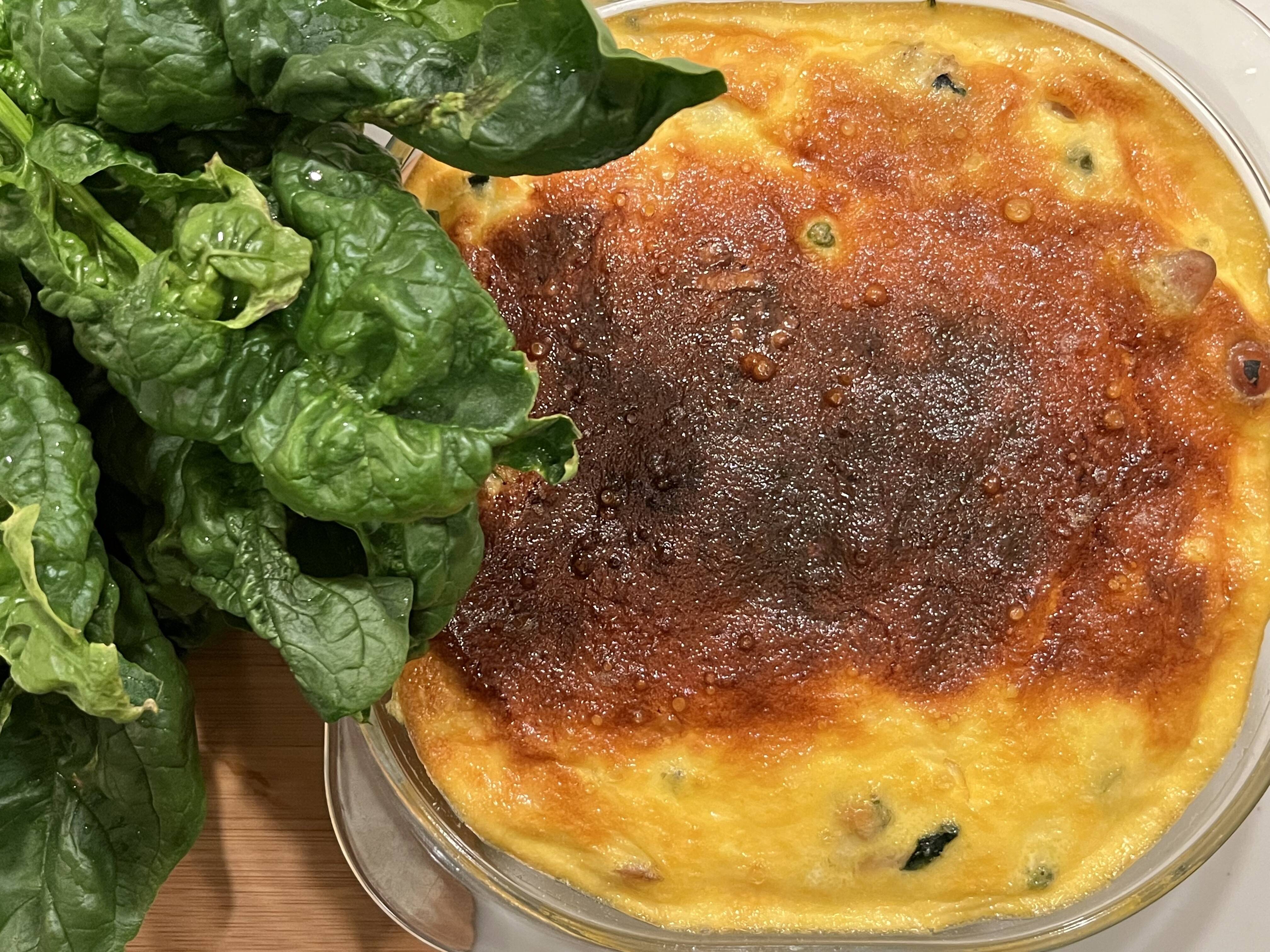 根っこ入り！ふわふわヘルシー豆腐とほうれん草のキッシュ