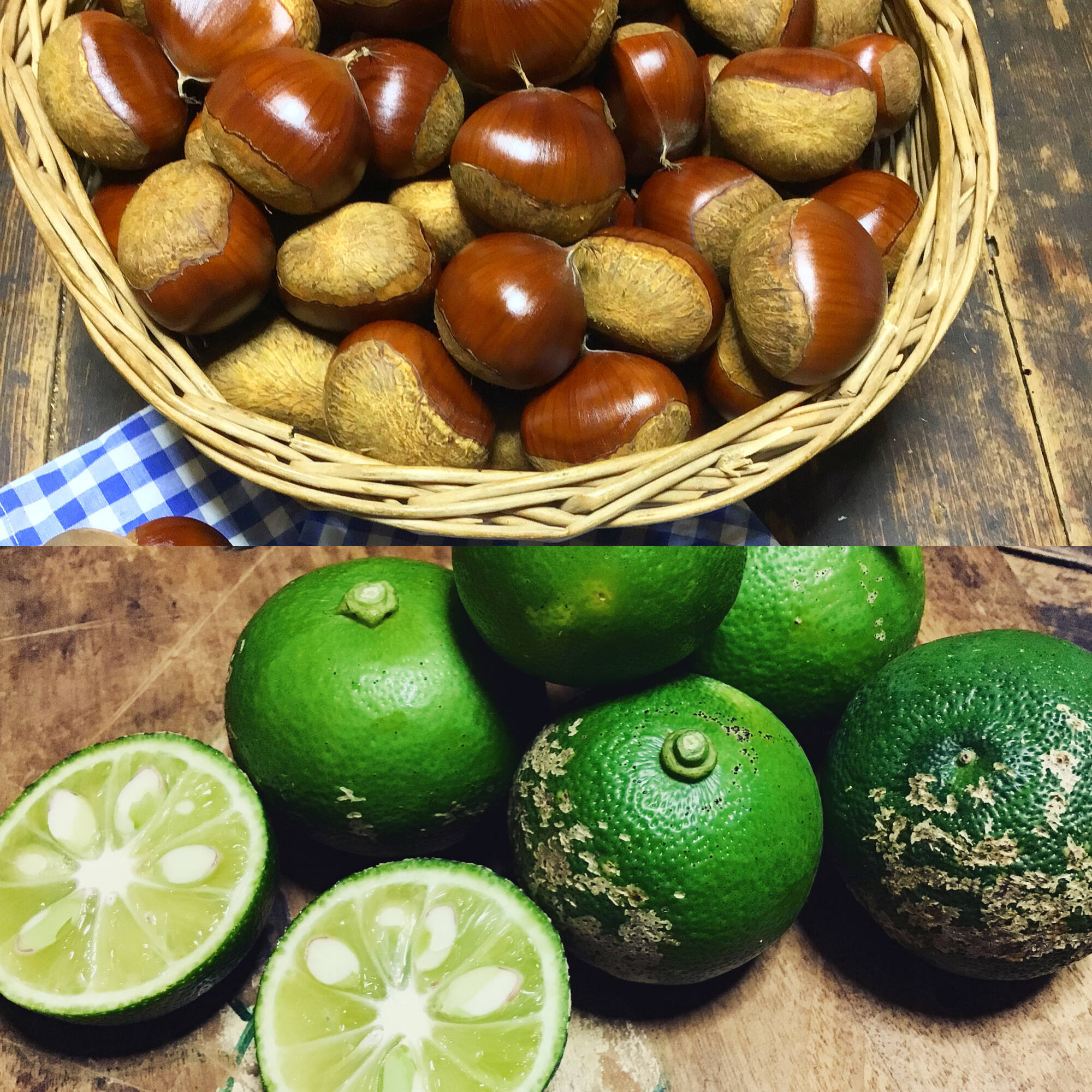農薬不使用】スダチ500g&栗1kgセット：神奈川県産のみかん・柑橘類