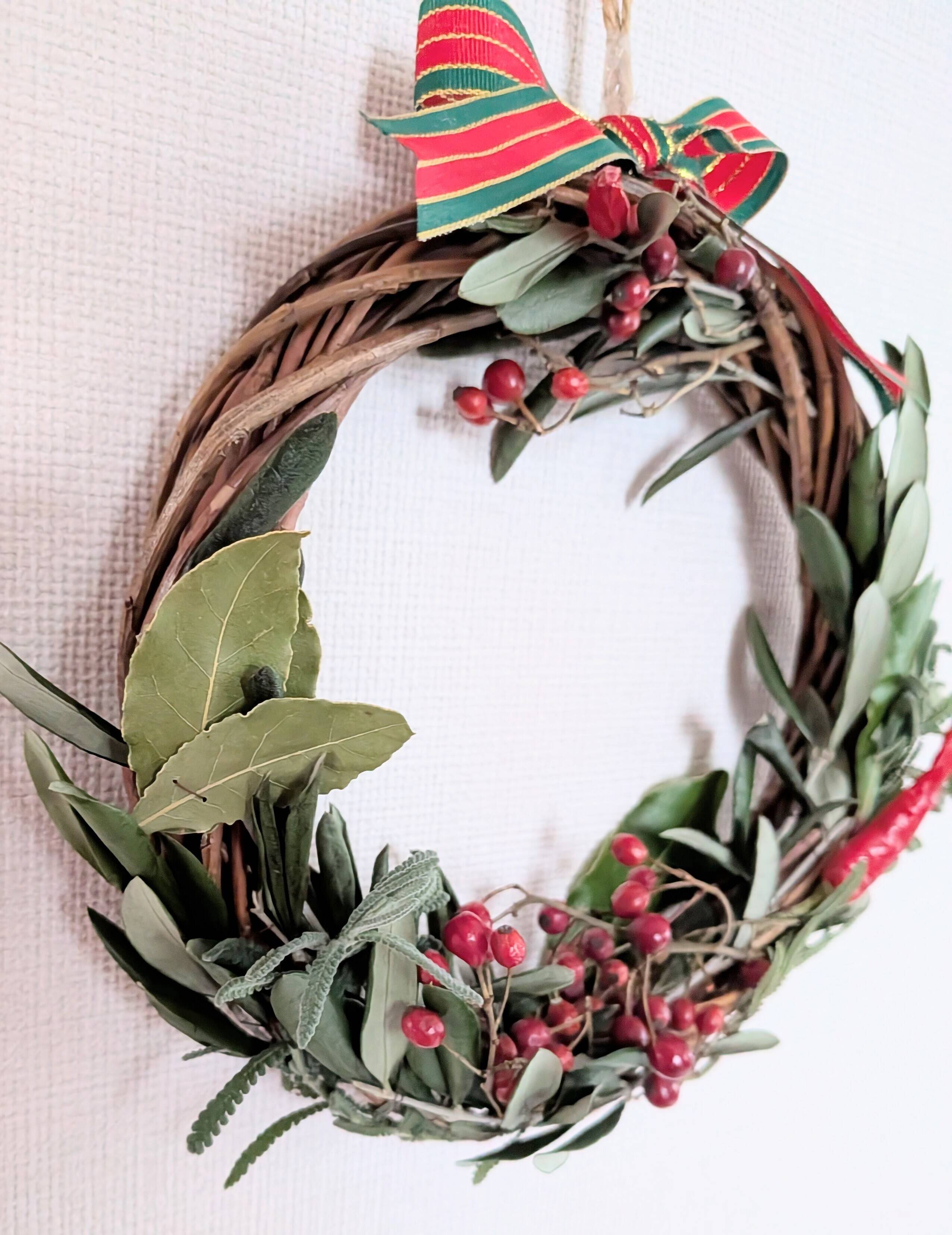 ハーブのクリスマスリース🌿 自然素材のクリスマスリース🎄ローリエ