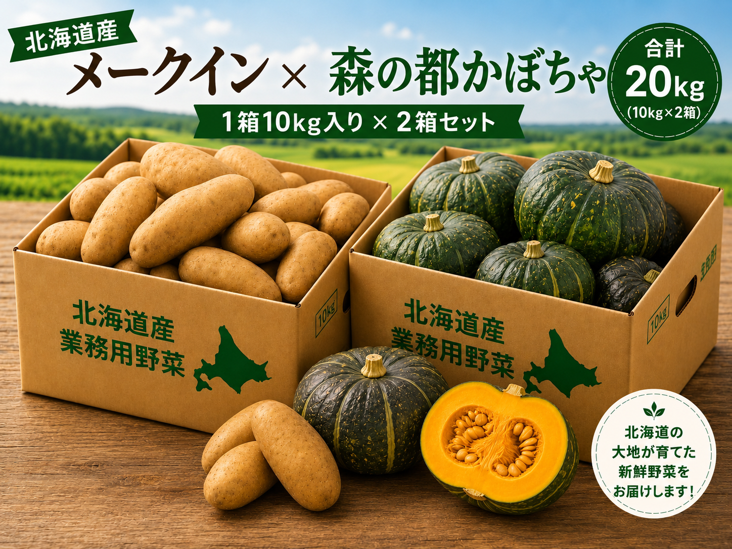 予約販売・業務用】北海道産 ほっくほくメークインLサイズ10kg・ねっ