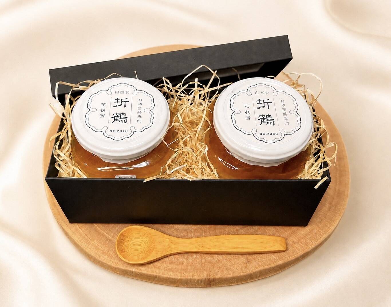 ギフトBOX】野生日本蜜蜂の蜂蜜【たれ蜜と花粉蜜】110g 2個入り【非