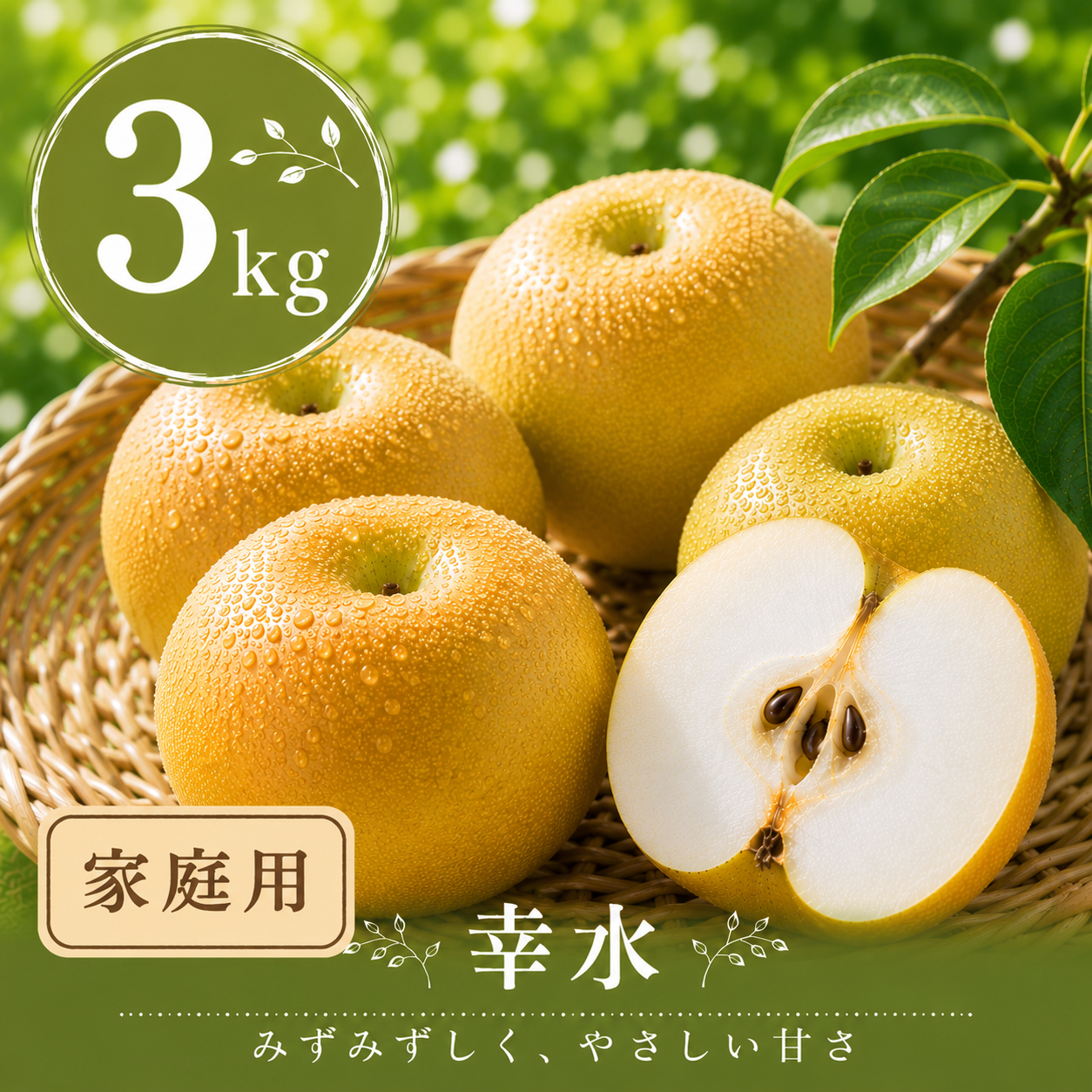 千葉産 幸水梨 2箱セット 梨：幸水】家庭用 3kg(8〜9玉)｜千葉の梨農家から朝採れ直送【予約販売