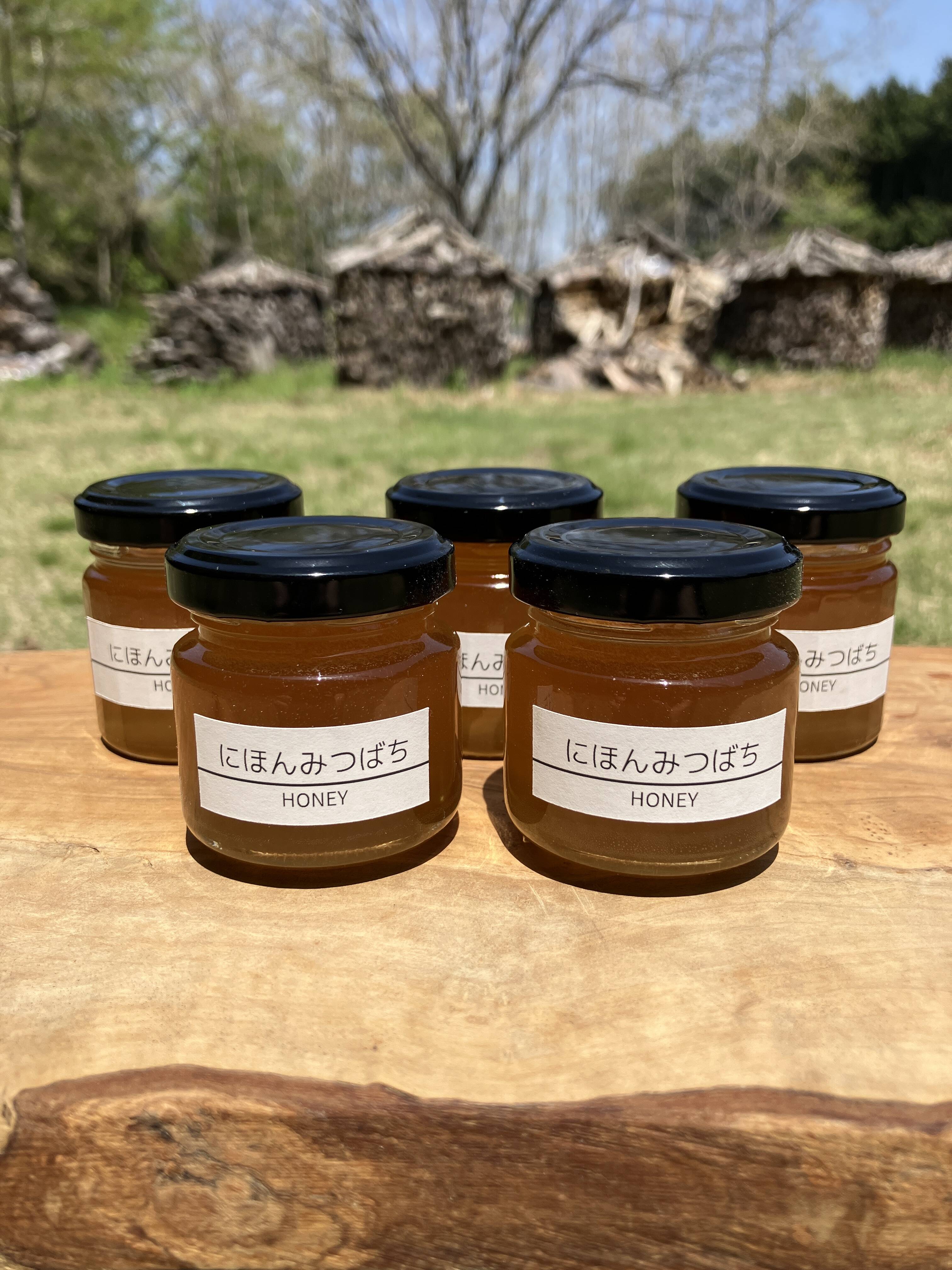 富士山麓の「にほんみつばち」HONEY 天然はちみつ 50g×5本セット