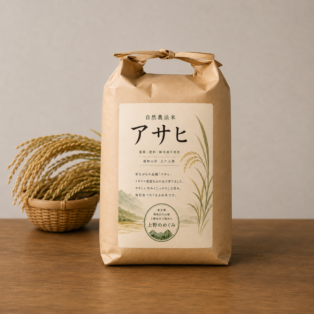 農薬・除草剤・肥料不使用！自然農法の新米『アサヒ』30kg【2026年産