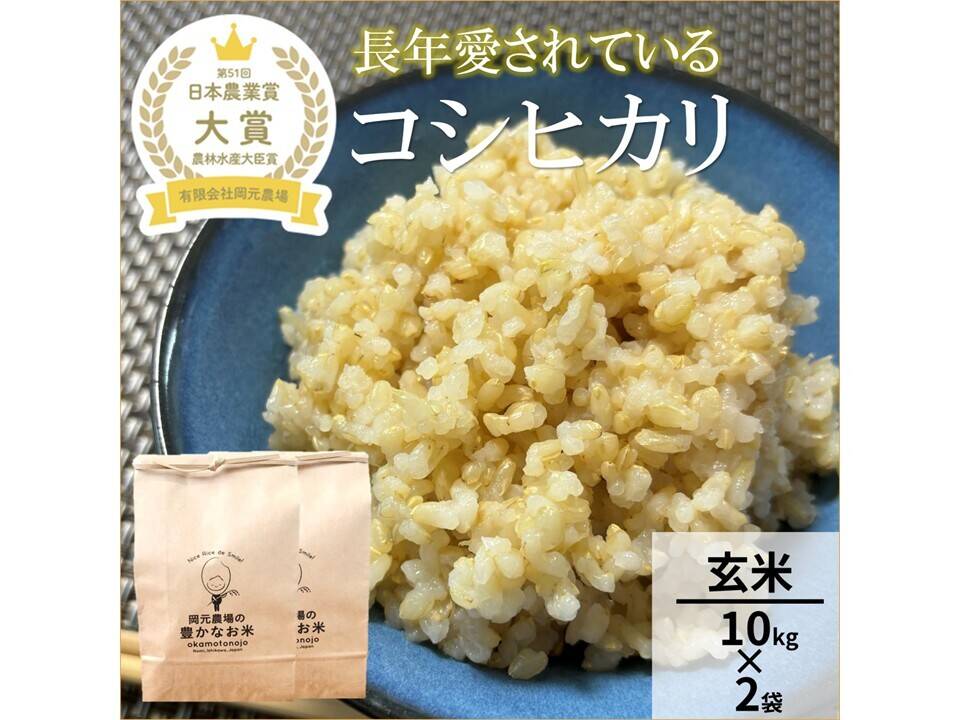 日本農業賞大賞受賞 令和8年産コシヒカリ10kg×2袋玄米：石川県産のお
