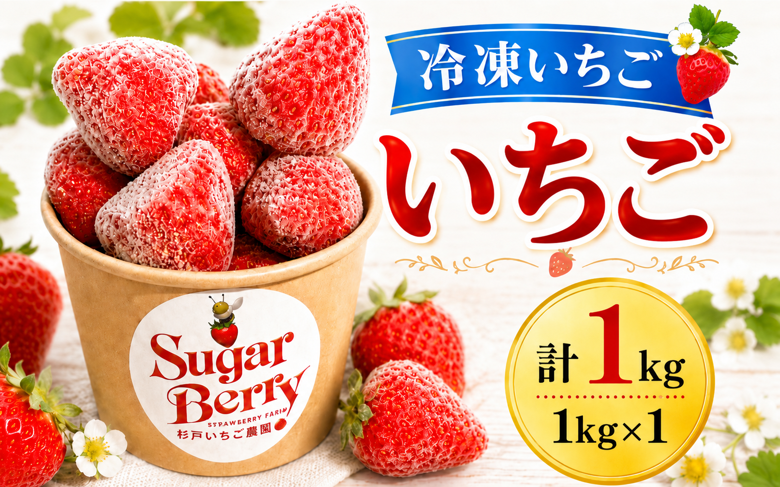 おいしさそのまま急速冷凍！【冷凍いちご】1kg：埼玉県産の果物｜食べ