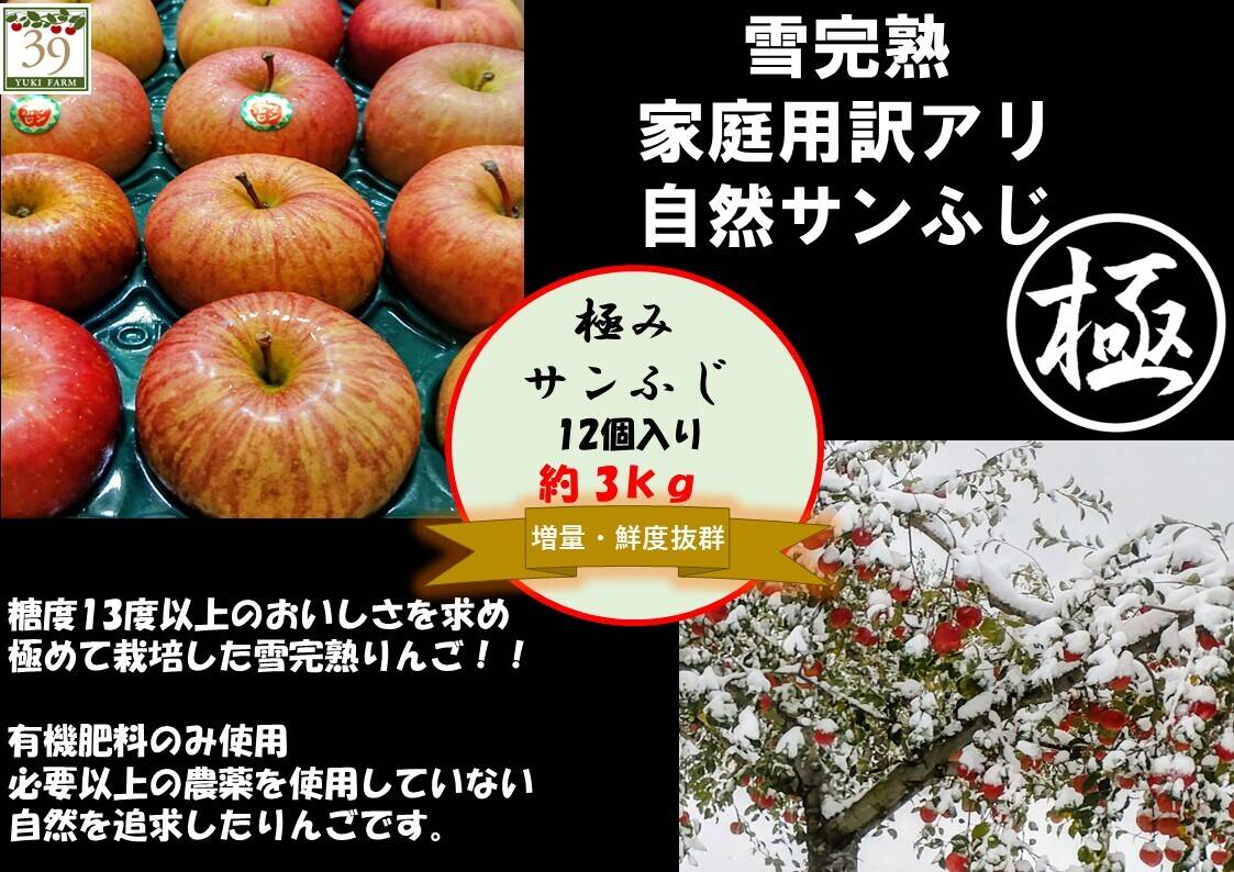 青森県産りんご『 人気の為りんご1個増量』 糖度13%以上 家庭用 雪