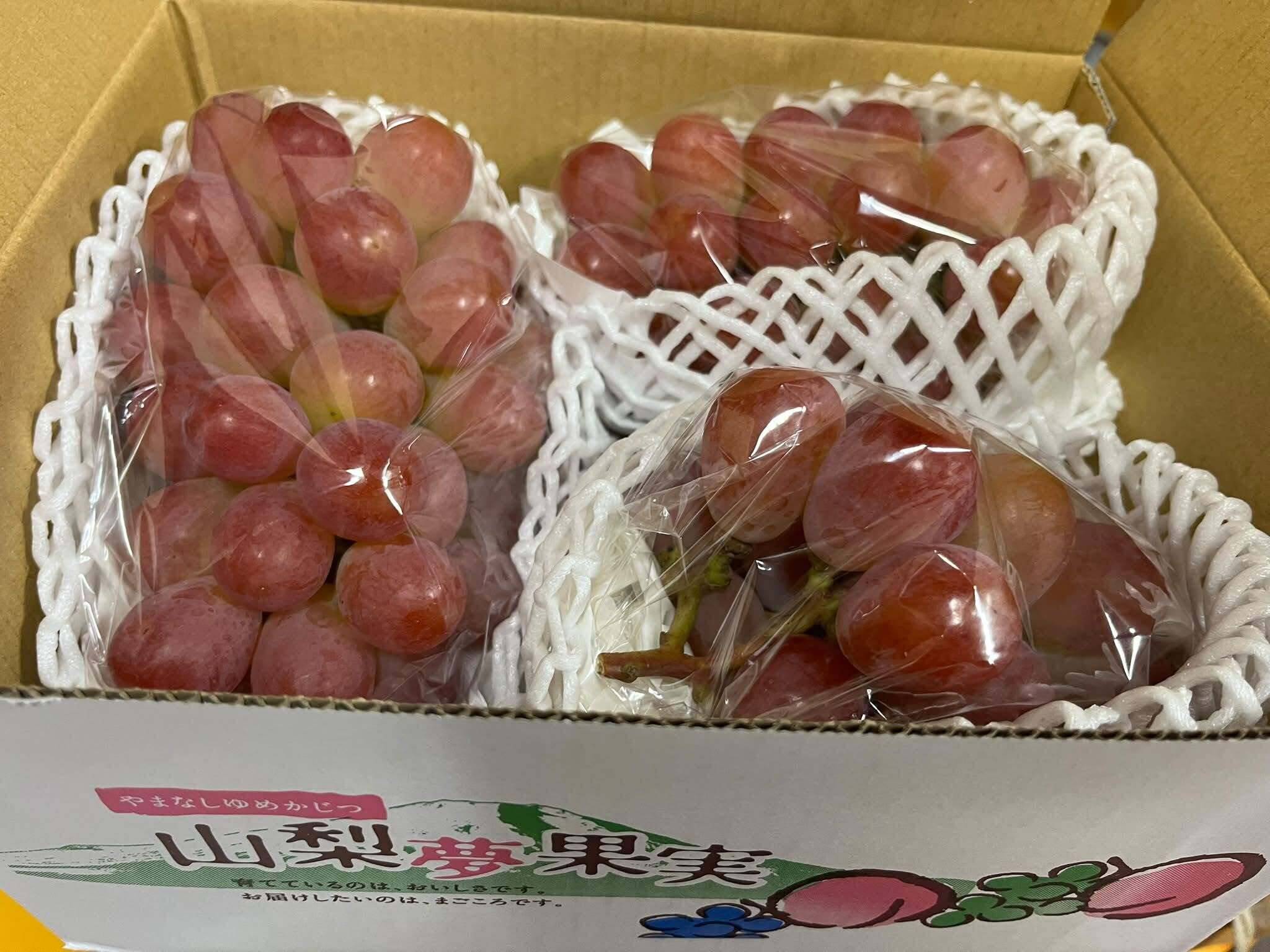 超希少】サンシャインレッド約1kg（自宅用2〜4房）：山梨県産の
