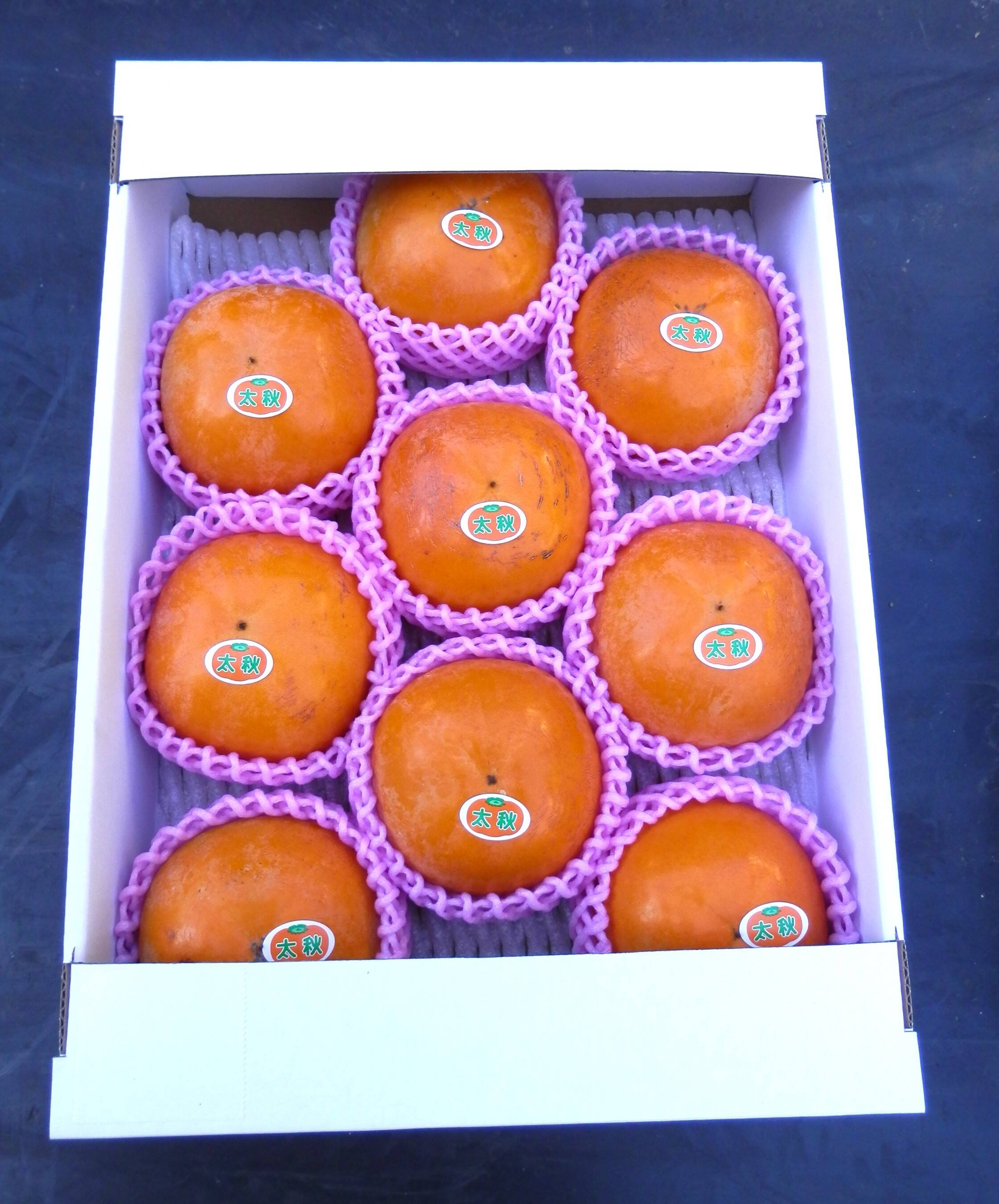 太秋柿❗9玉入り3Ｌサイズ　3.5k箱, 食味も食感も抜群です。, 福岡県久留米市田主丸産