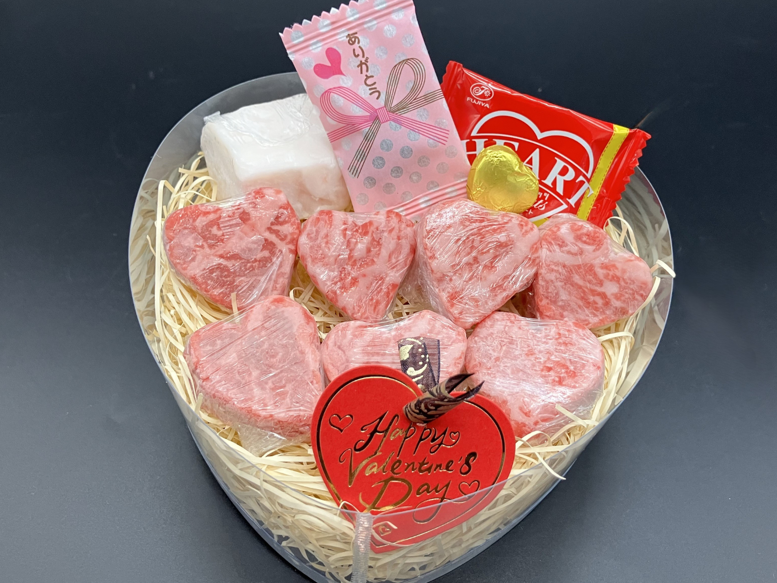 ギフトにオススメ】ハートサイコロステーキ8個入り［牛脂・チョコ