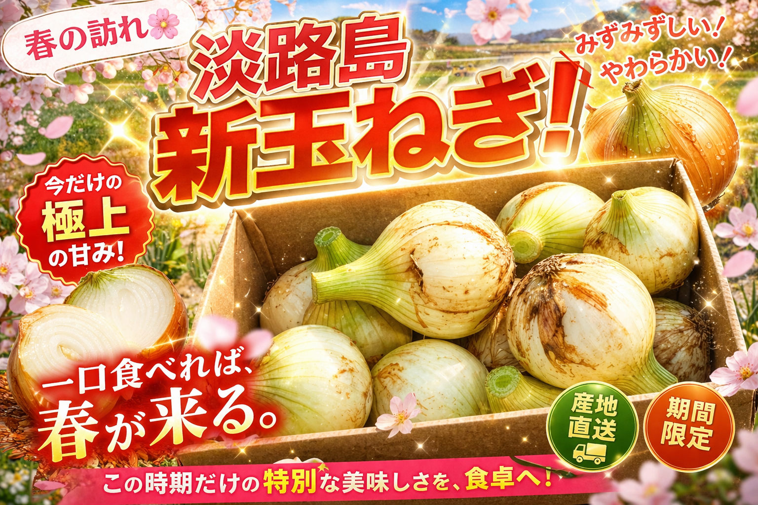 4/30まで！】春を告げる新玉ねぎ「ボルト」/極上の甘さと瑞々しさ 5kg