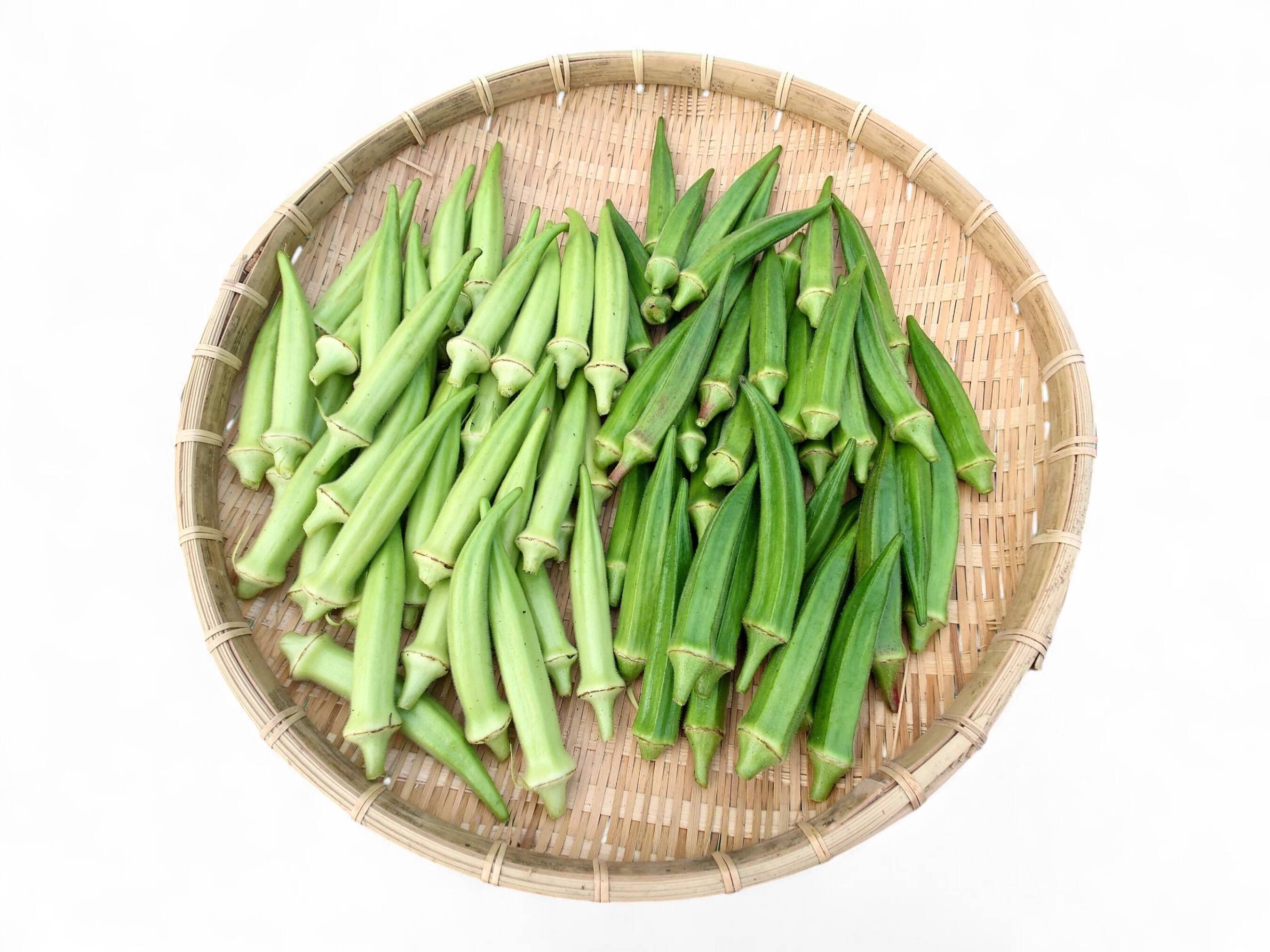 冷蔵便】緑オクラと白オクラ 2種セット：岡山県産のヘルシエ｜食べ