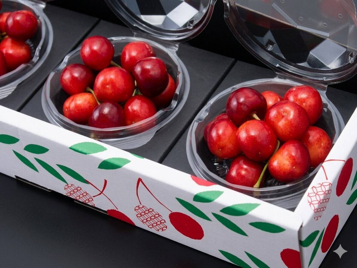 【期間限定！着払→送料込】 三ッ持啓 さくらんぼ オーバル 花柄 プレート 作家 10件限定】【朝どれ畑から直送】「農家の先生が育てた2Lやまがた紅王