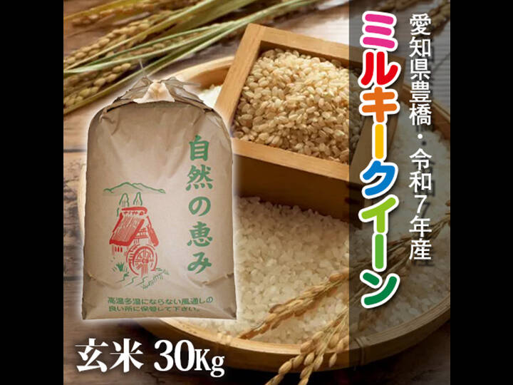 節減対象農薬6割減】ミルキークイーン 玄米30g【令和7年・愛知県産