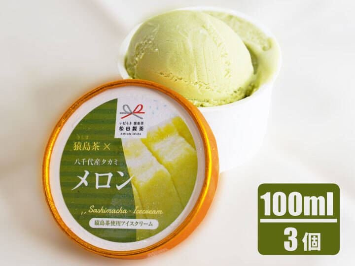 【夏ギフト・お中元】アイスクリーム タカミメロン 猿島茶入り 3個セットスイーツギフト ギフト対応可能 デザート ご褒美 メロン ICE ...
