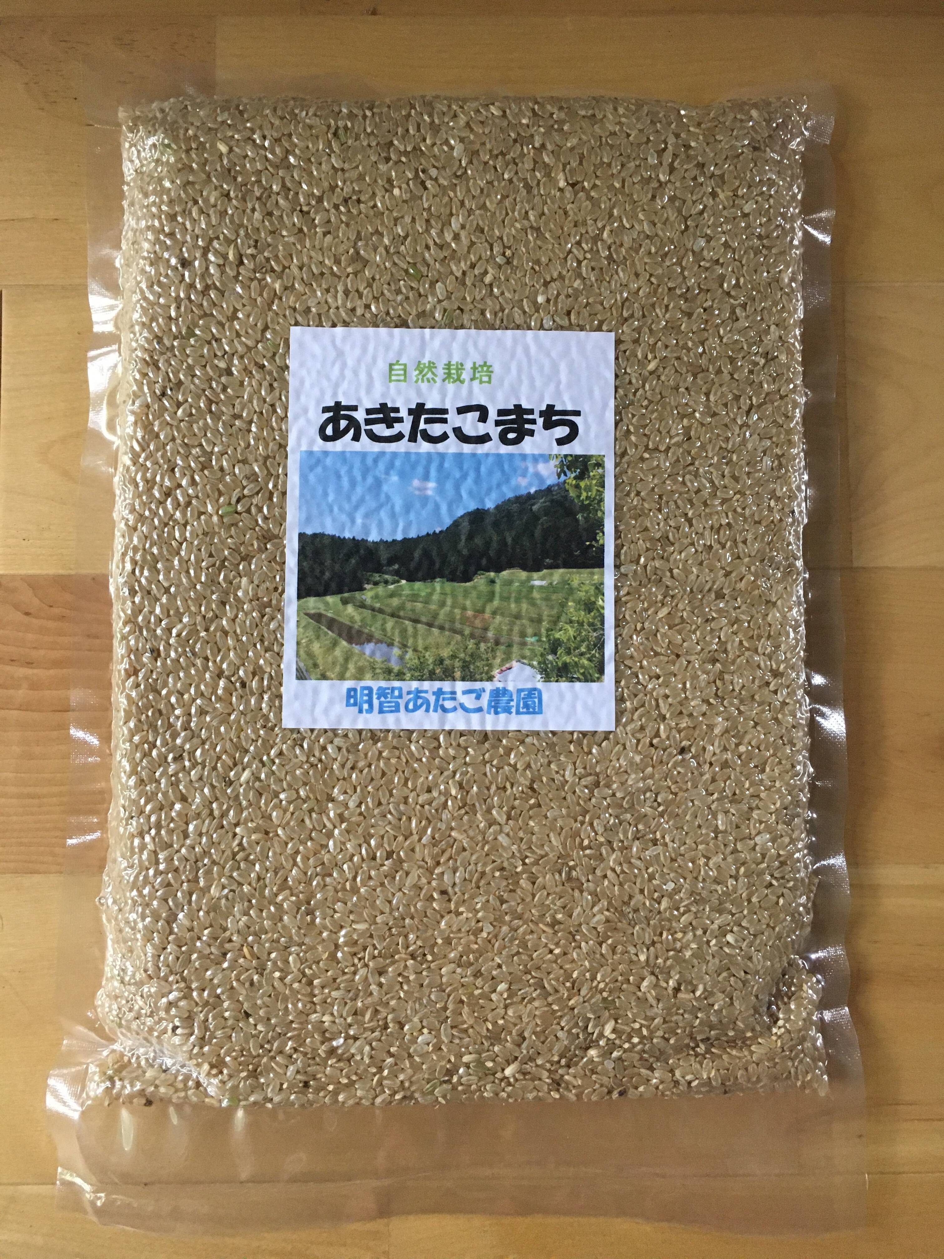 自然栽培】あきたこまち 玄米950g お試しサイズ 農薬不使用・無