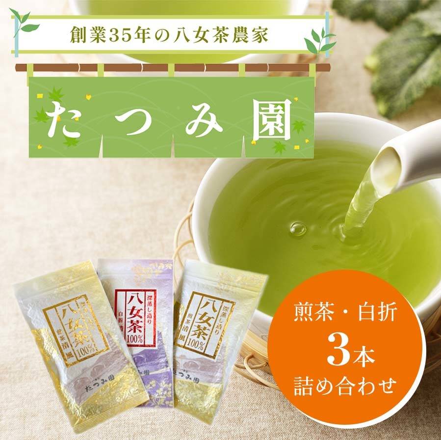 たつみ園の八女茶3本セット：福岡県産の加工品｜食べチョク｜産地直送