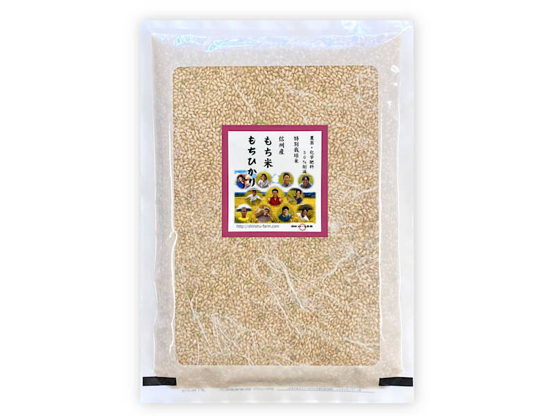 お試しパック800g【もち米 玄米】信州産 もちひかり 粘りと弾力