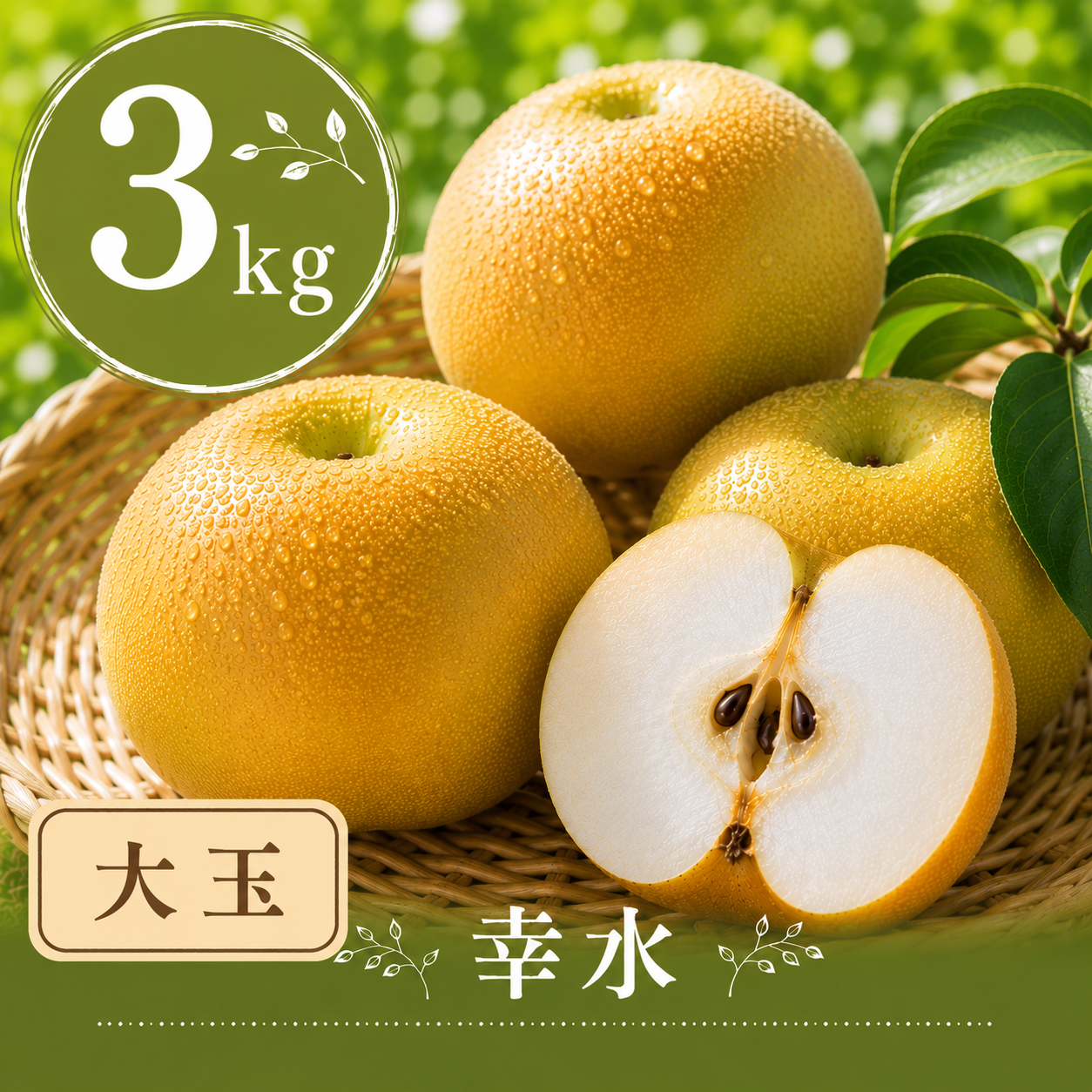 梨：幸水】3kg 大玉(5〜7玉)｜千葉の梨農家から朝採れ直送【予約販売