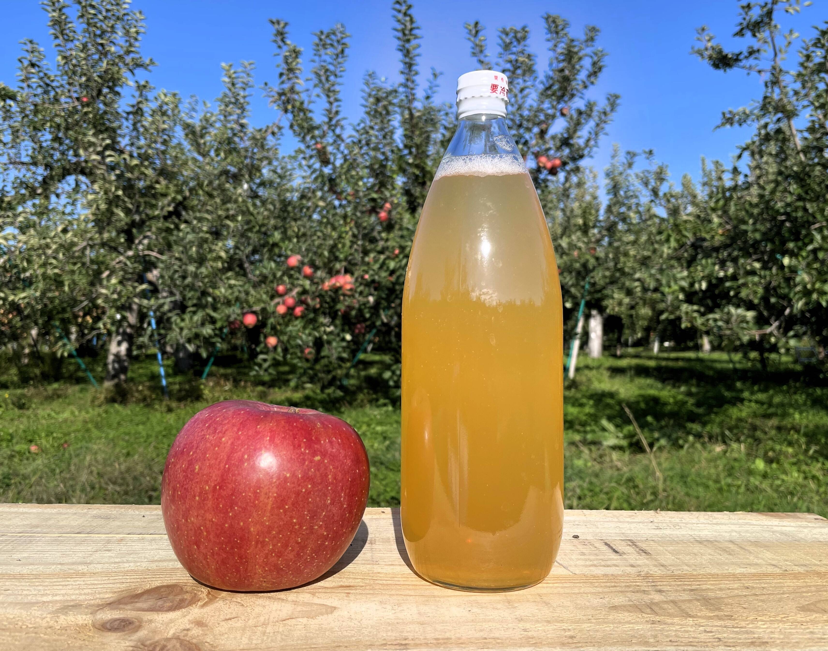 無添加！ 100％ストレートりんごジュース 1L×3本入：青森県産の